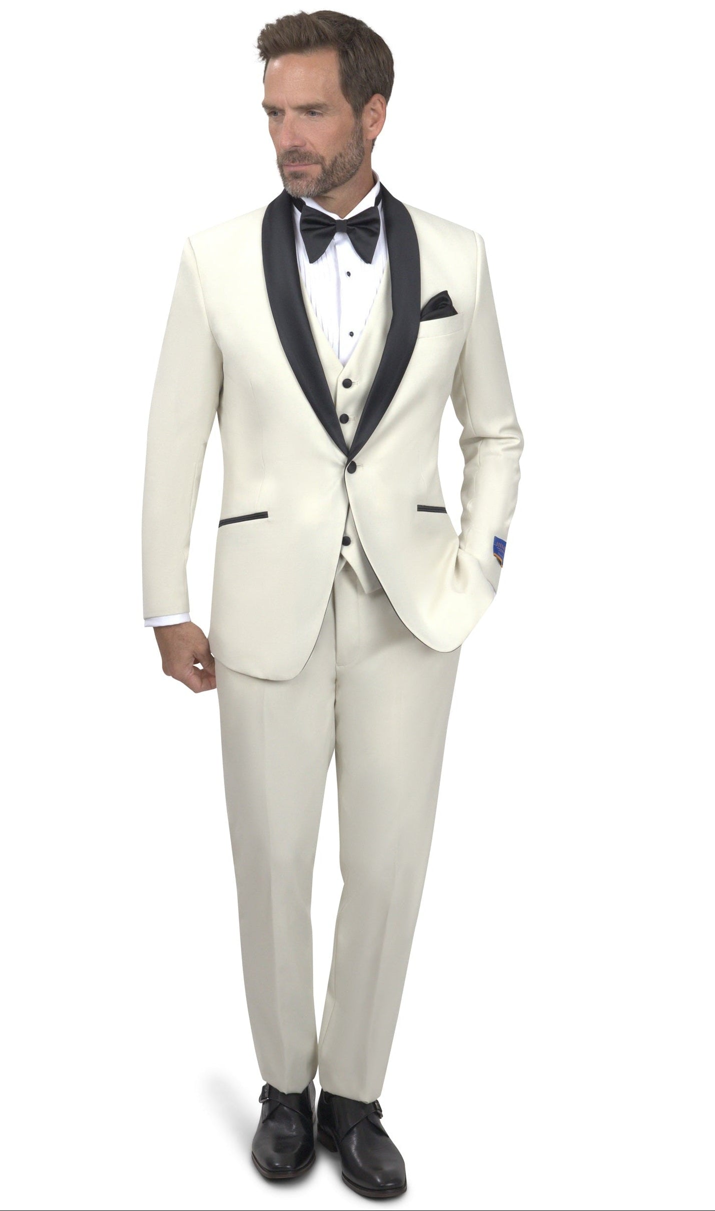 BERGAMO ELEGANT - BONE TUXEDO A6732 3PC