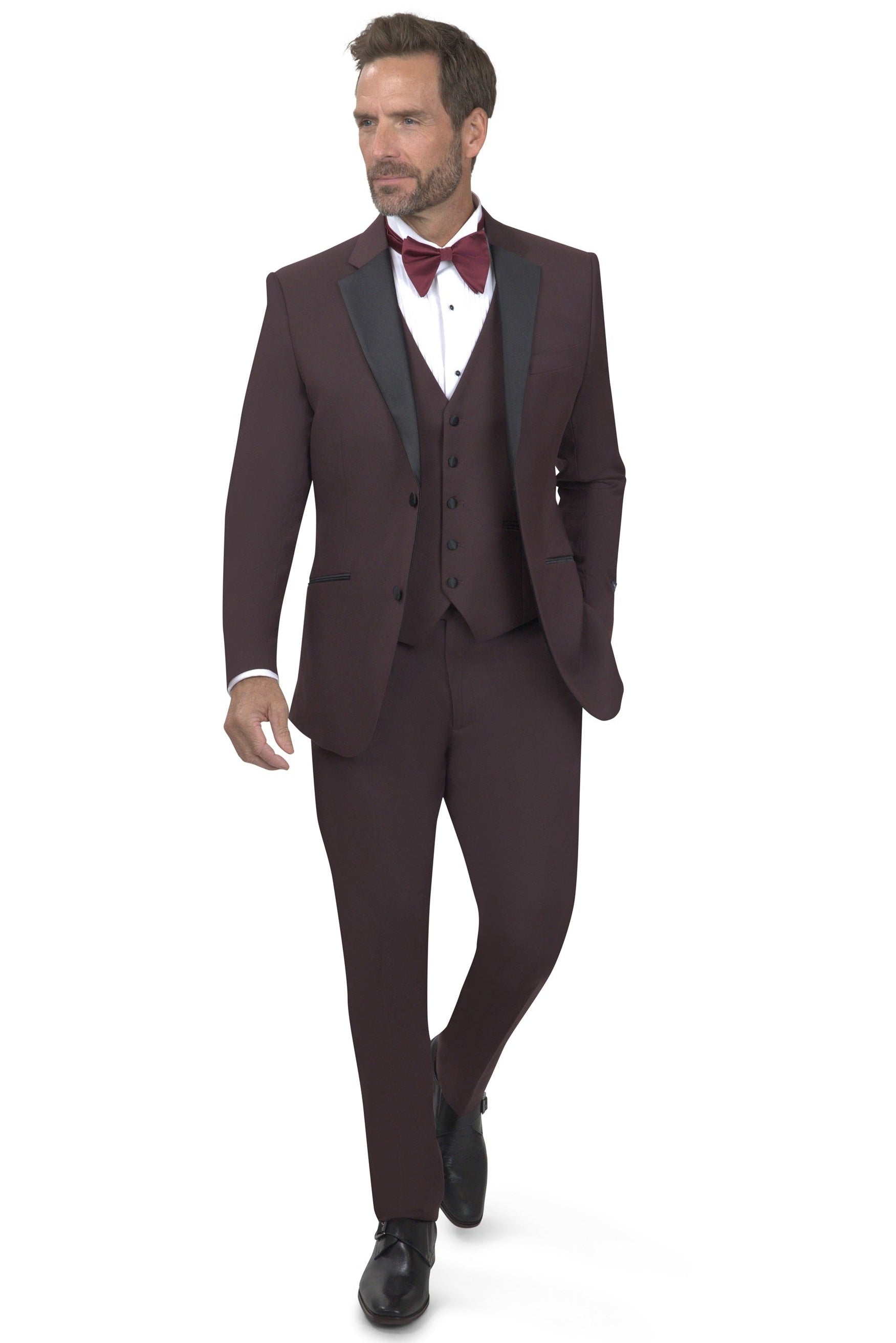 BERGAMO ELEGANT - Burgundy Tuxedo MARCO UNI 3PC