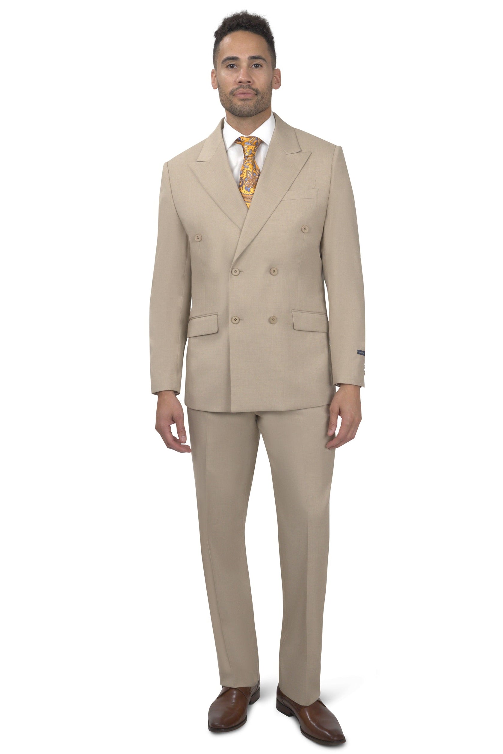 BERGAMO ELEGANT - Double Breasted Beige Suit MARCO.