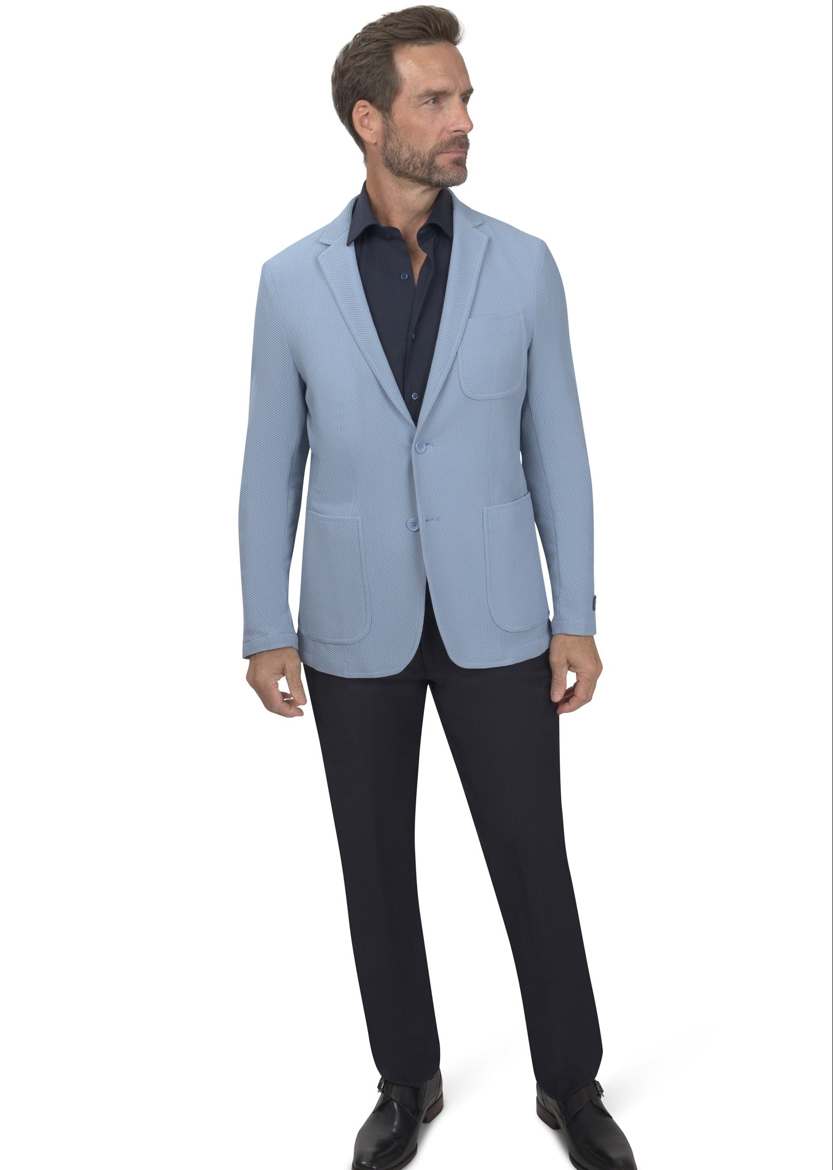 BERGAMO ELEGANT - Stretch Sport Coat - Light Blue