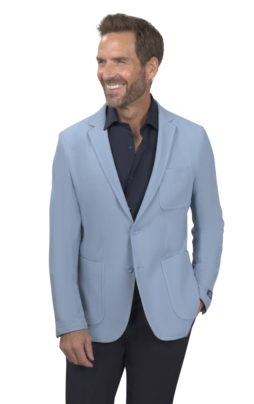 BERGAMO ELEGANT - Stretch Sport Coat - Light Blue