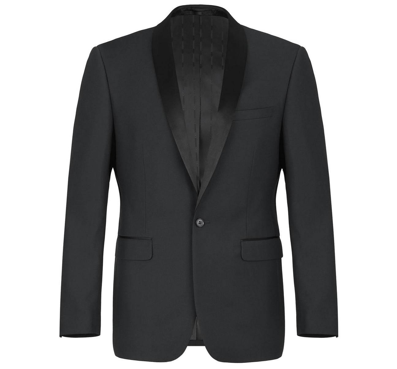 Renoir 201-1 Men's Slim Fit 2-Piece Shawl Lapel Slim Fit Tuxedo Suit