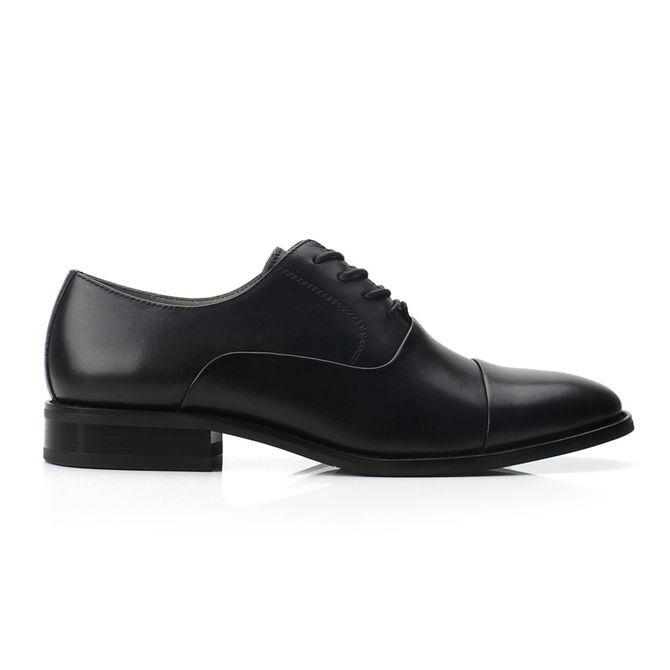 Men's Lace Up Round Cap Toe Dress Shoes - Black