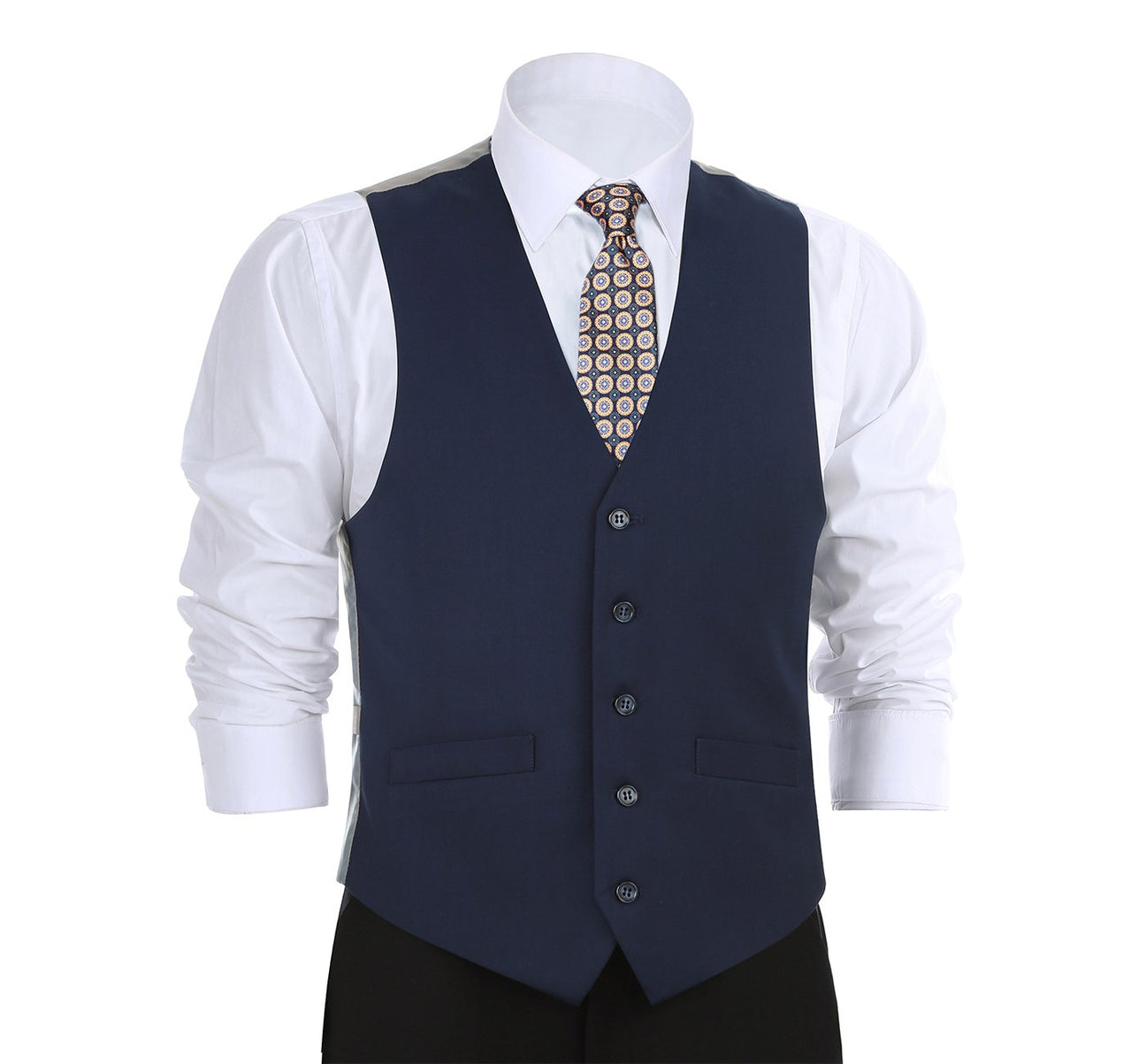 Renoir 201-19 Men's Classic Fit Suit Separate Vest - Navy