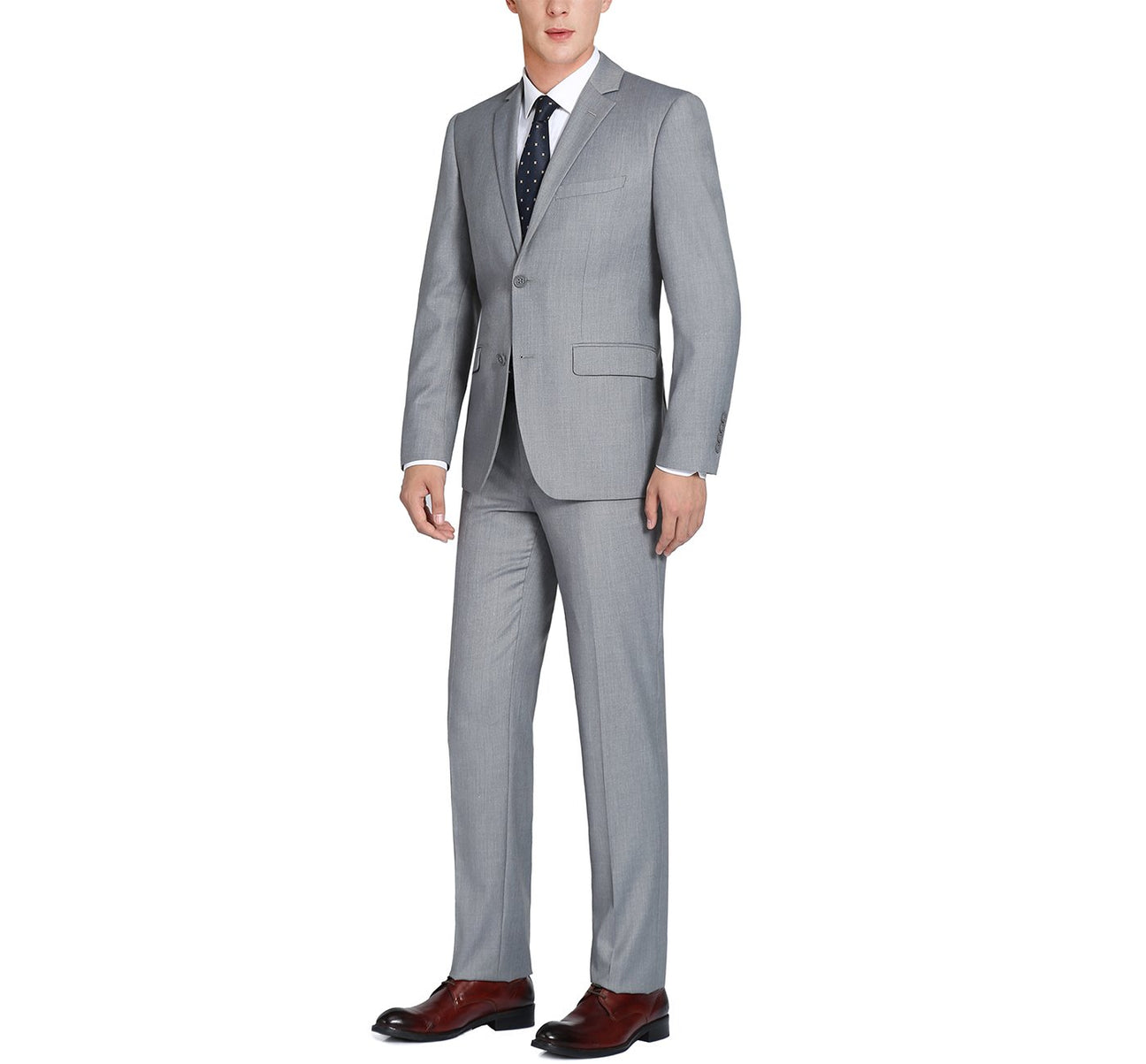 Renoir 202-2 Men's 2-Piece Single Breasted Notch Lapel Slim Fit Suit