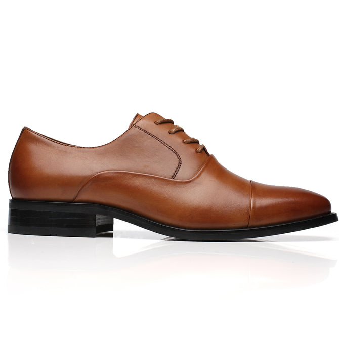 Men's Lace Up Round Cap Toe Dress Shoes - Cognac 11D / Cognac / A11323K Men's Lace Up Round Cap Toe Dress Shoes - Cognac 11D / Cognac / A11323K