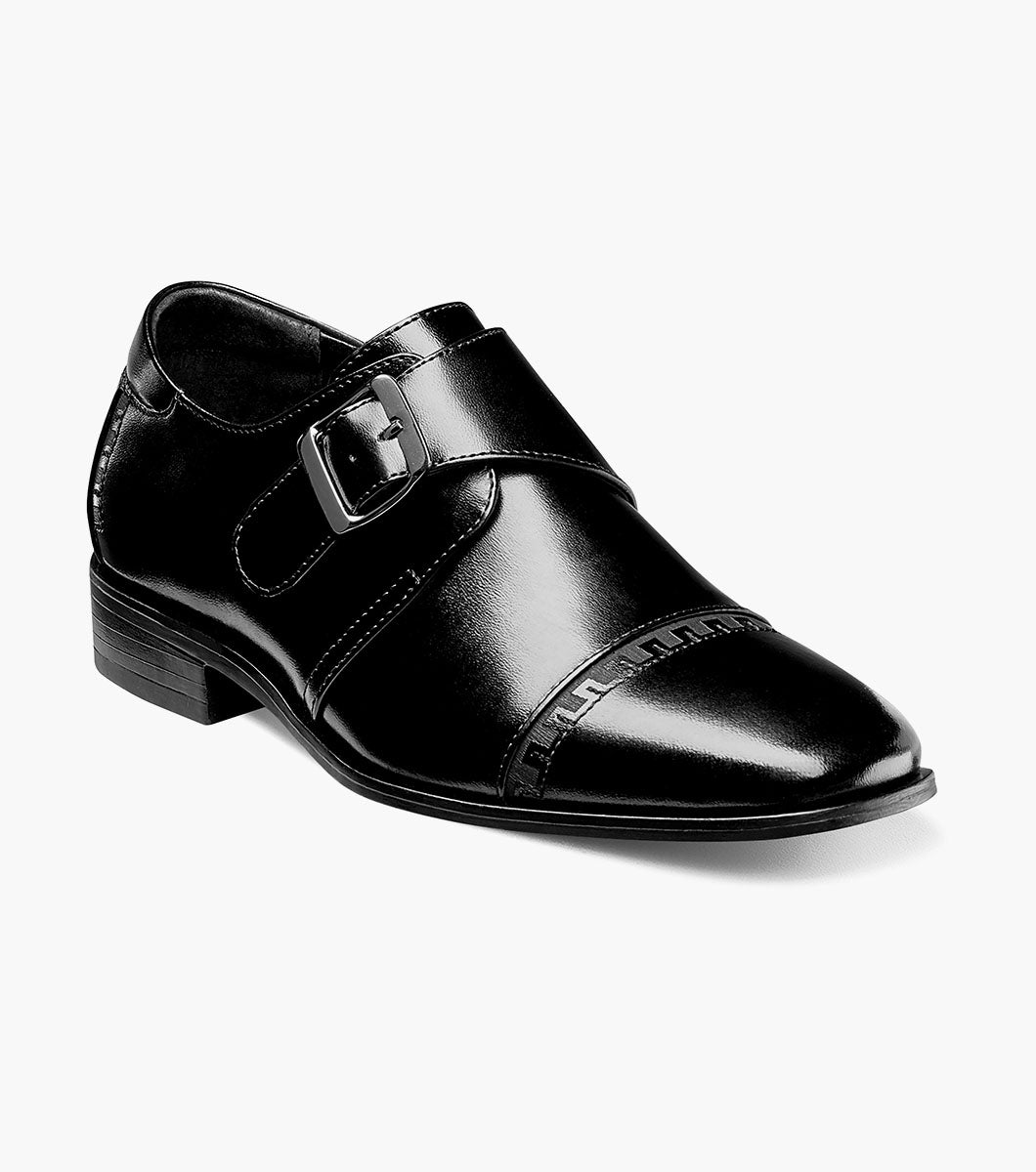 BOYS MACMILLIAN  Cap Toe Monk Strap - Black