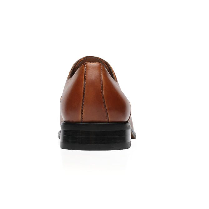 Men's Lace Up Round Cap Toe Dress Shoes - Cognac 8D / Cognac / A11323K Men's Lace Up Round Cap Toe Dress Shoes - Cognac 8D / Cognac / A11323K