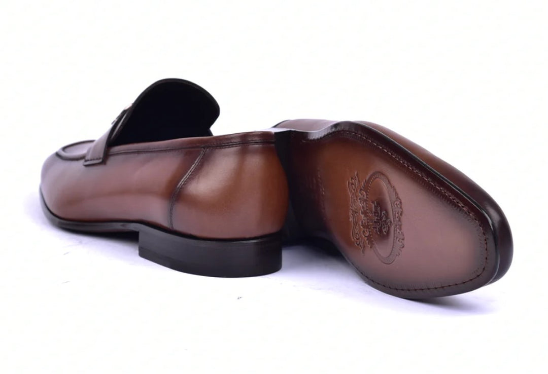 Corrente 5760 Burnished Calfskin Loafer - Brown