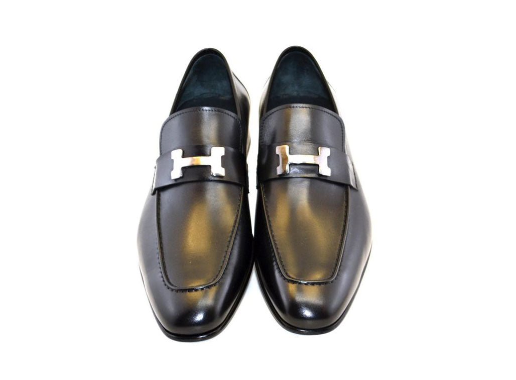 Corrente 5760 Burnished Calfskin Loafer - Black