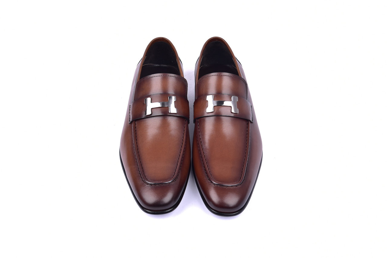 Corrente 5760 H Buckle loafer Shoes - Cognac