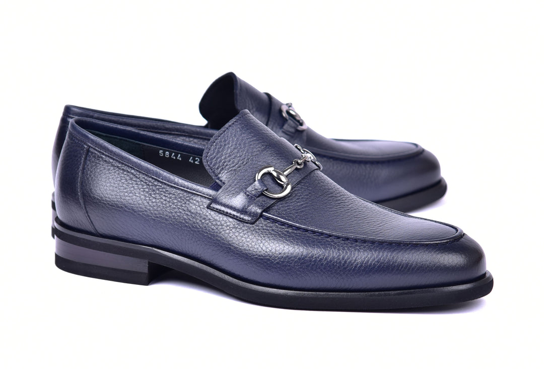 Corrente 5844 Supple Deerskin slip-on Loafer - Navy