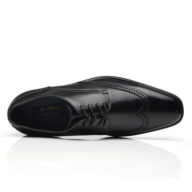 Men's Oxford Wing Tip Navy Leather Dress Shoes - Black 8D / Black / A11577 Men's Oxford Wing Tip Navy Leather Dress Shoes - Black 8D / Black / A11577