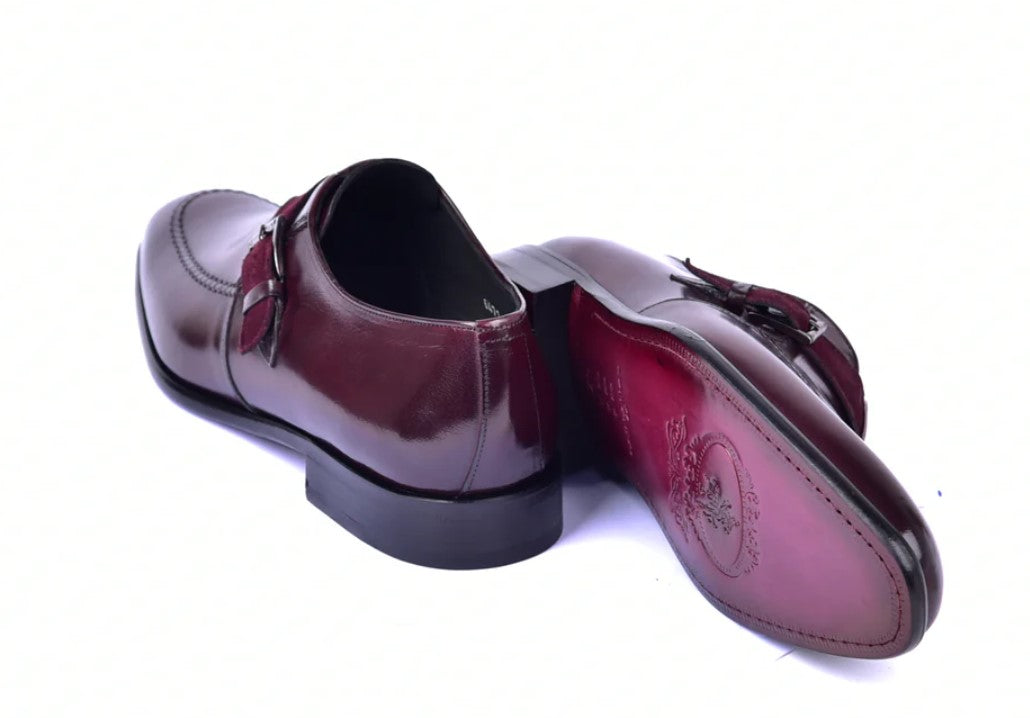 Corrente 6471 Leather slip-on Monkstrap Shoe - Burgundy