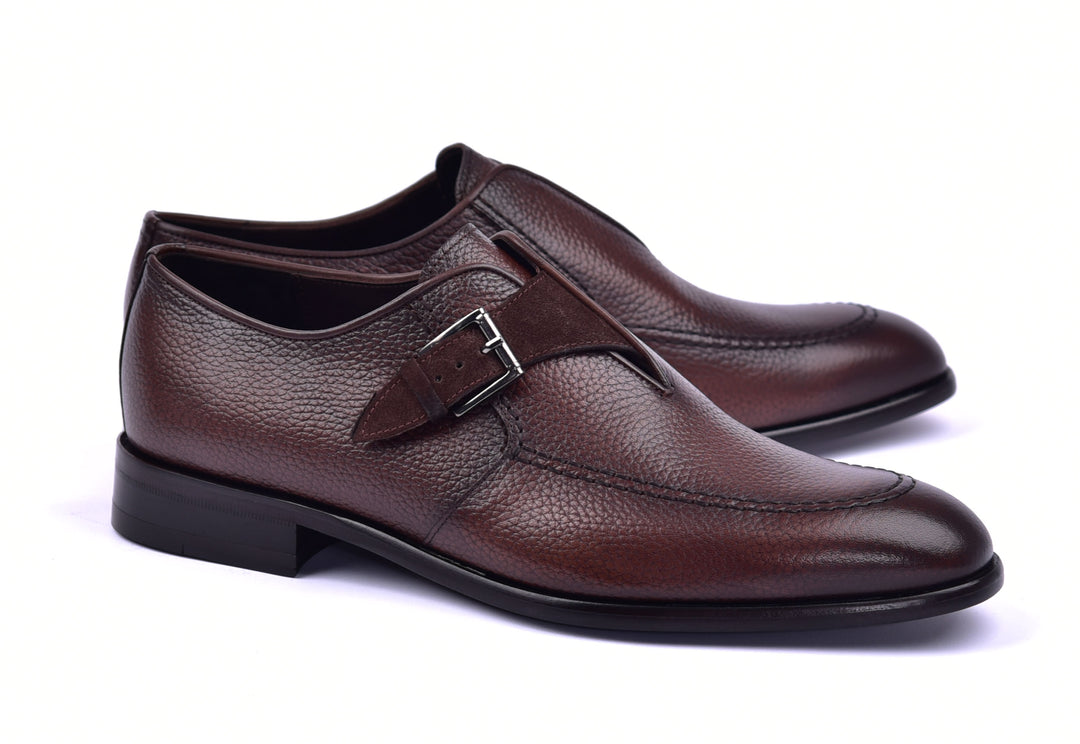 Corrente 6471 Leather slip-on Monkstrap Shoe - Brown