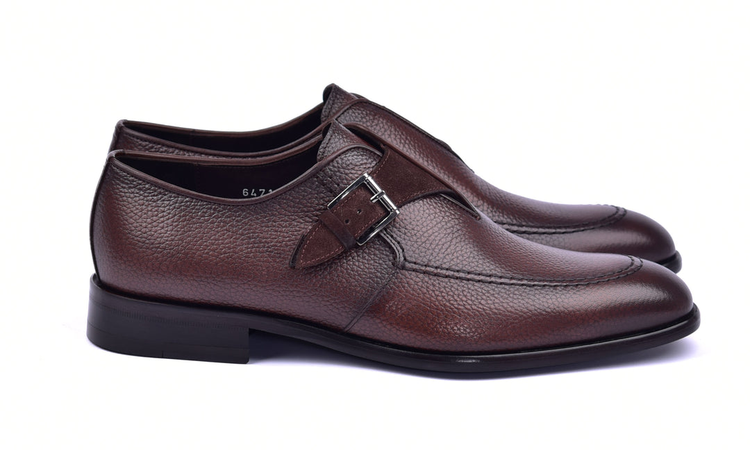 Corrente 6471 Leather slip-on Monkstrap Shoe - Brown