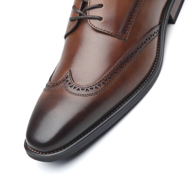 Men's Oxford Wing Tip Navy Leather Dress Shoes
