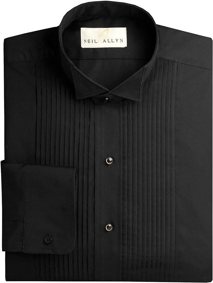 Neil Allyn 100% Cotton | Modern Fit Tuxedo Shirt - Black