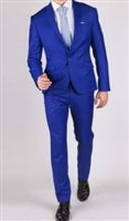 Baroni Solid French Blue Suit Modern Fit