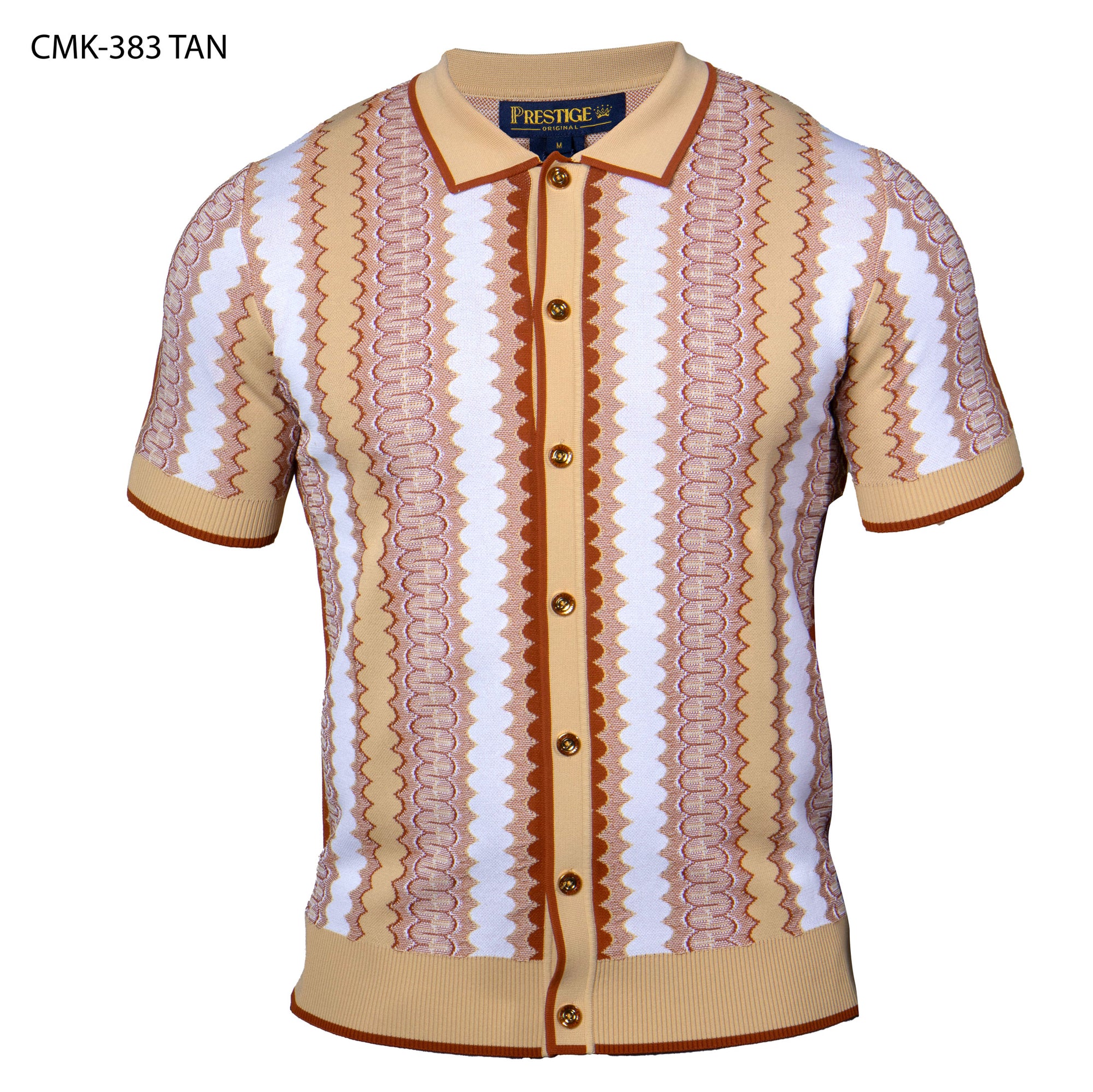 Prestige CMK-383 Short Sleeve Cardigans - Tan