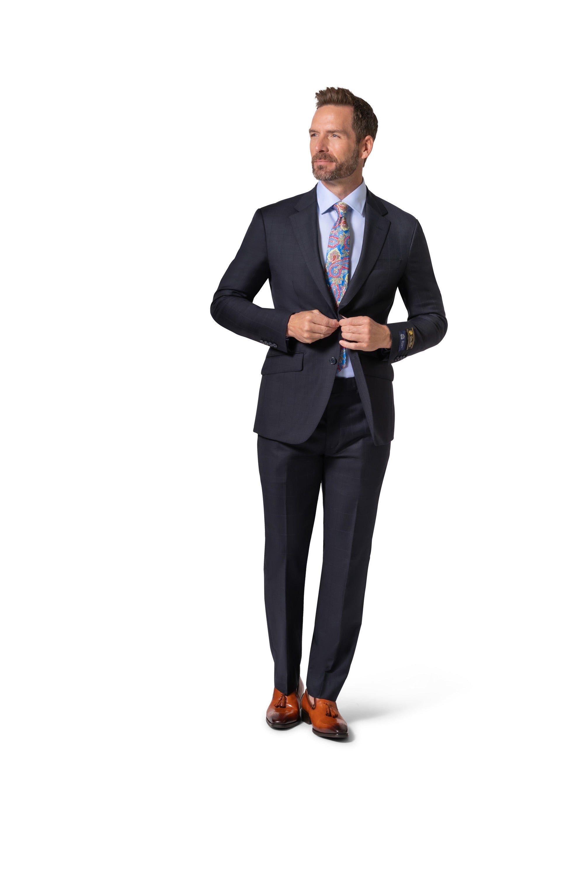 Bergamo Elegant - Faille Wool Solid Suit 10015.200 Slim Fit - Navy