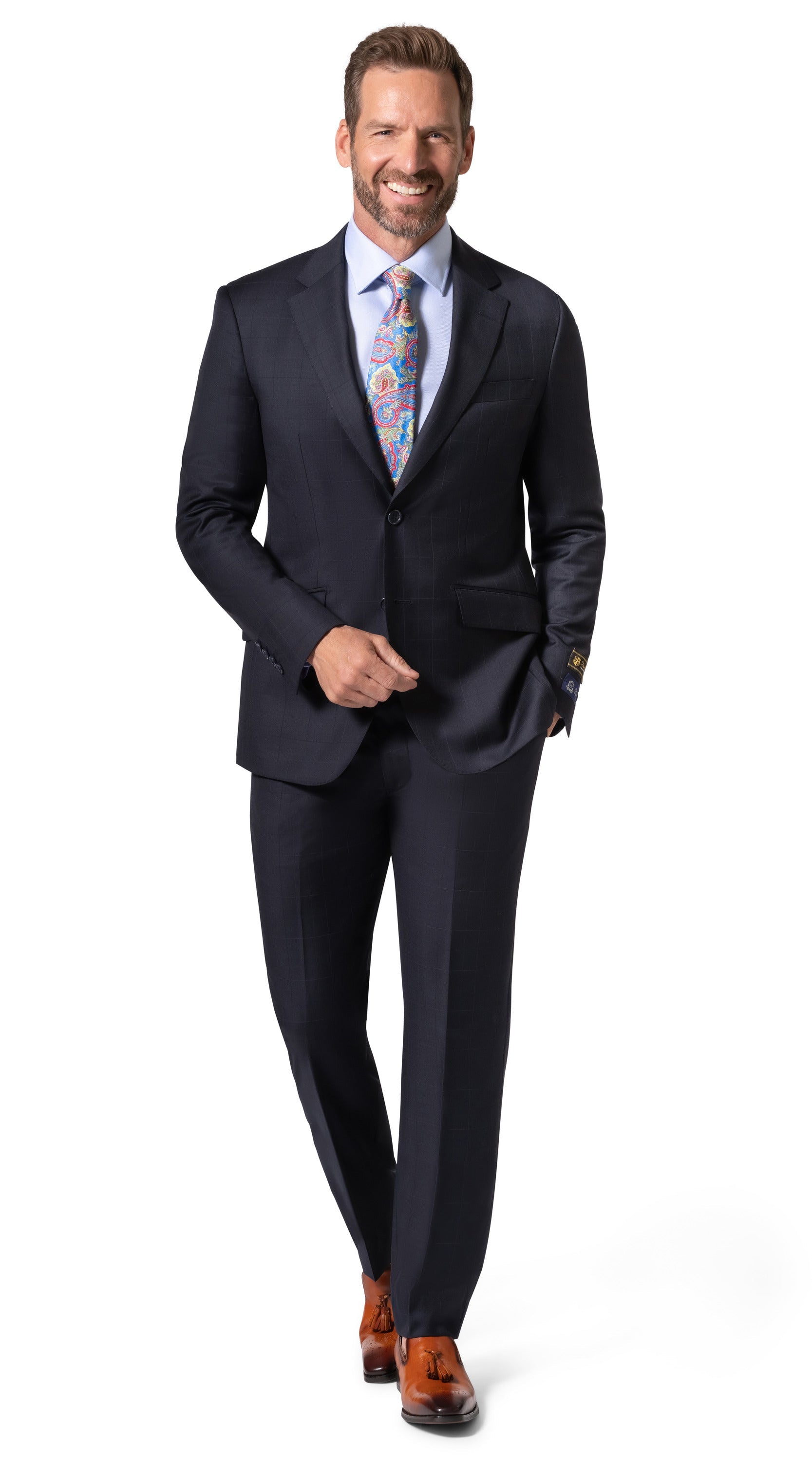 Bergamo Elegant - Faille Wool Solid Suit 10015.200 Slim Fit - Navy