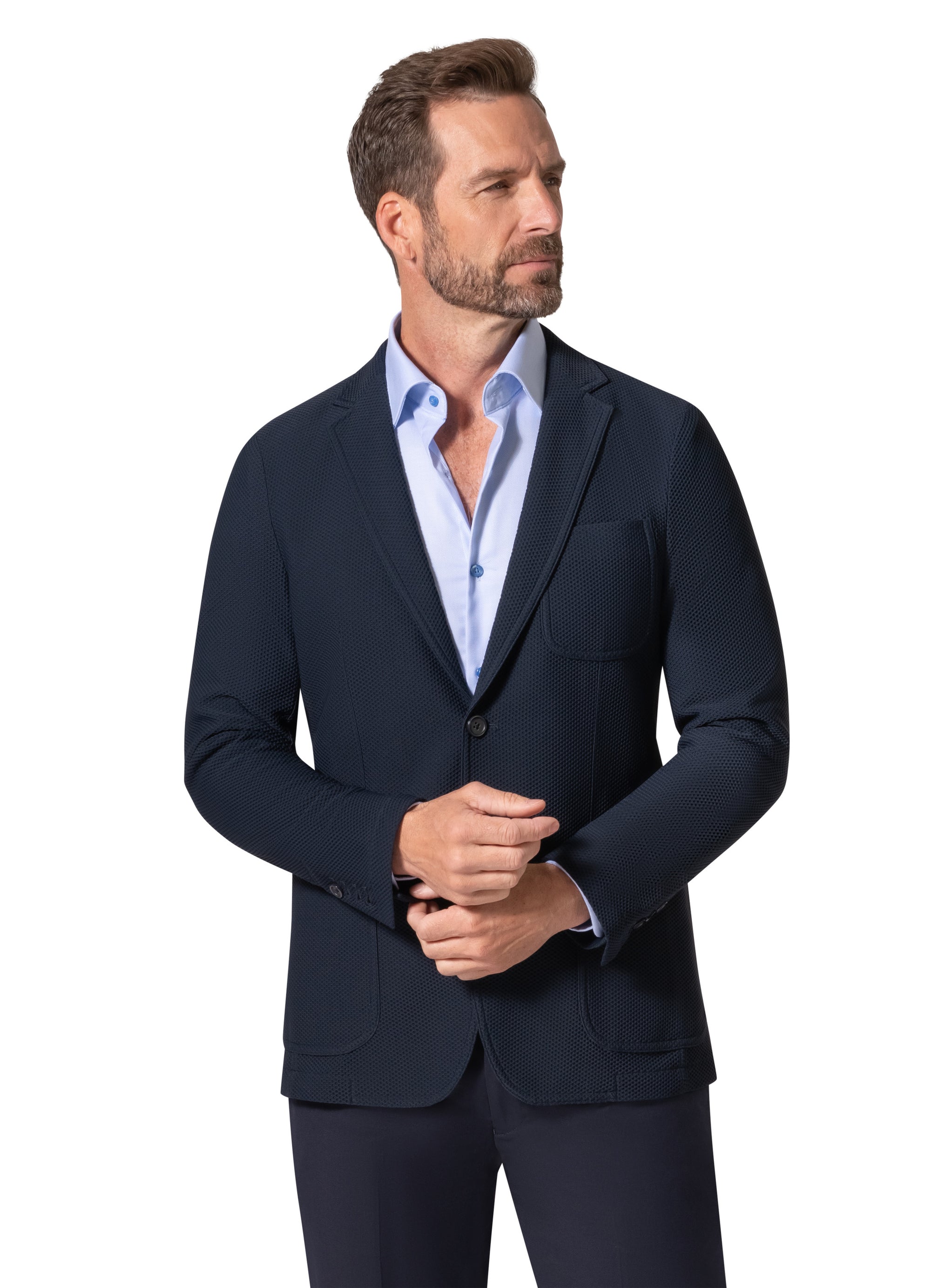 Berragamo Elegant Wool Sport Coat Slim Fit - Navy