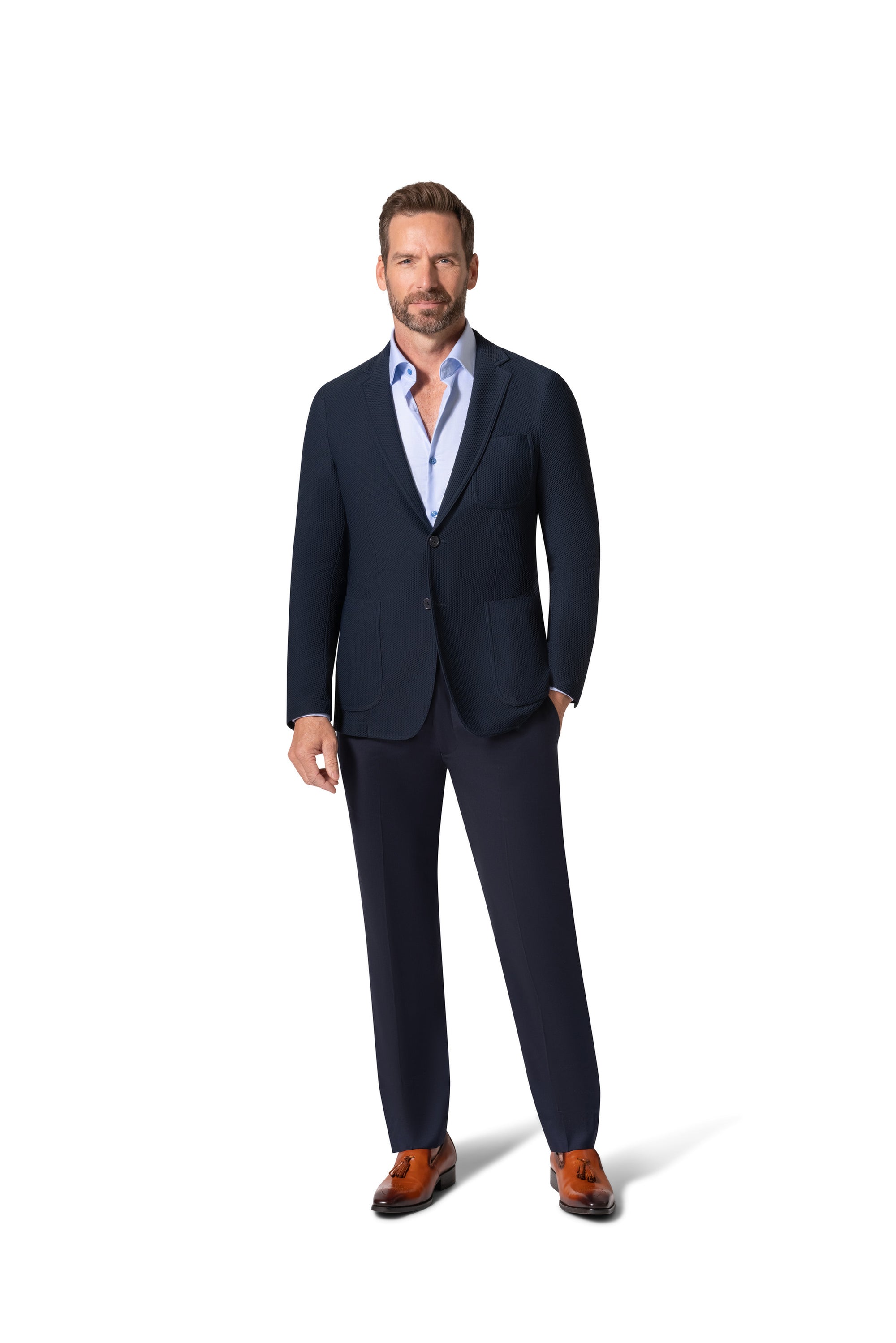 Berragamo Elegant Wool Sport Coat Slim Fit - Navy