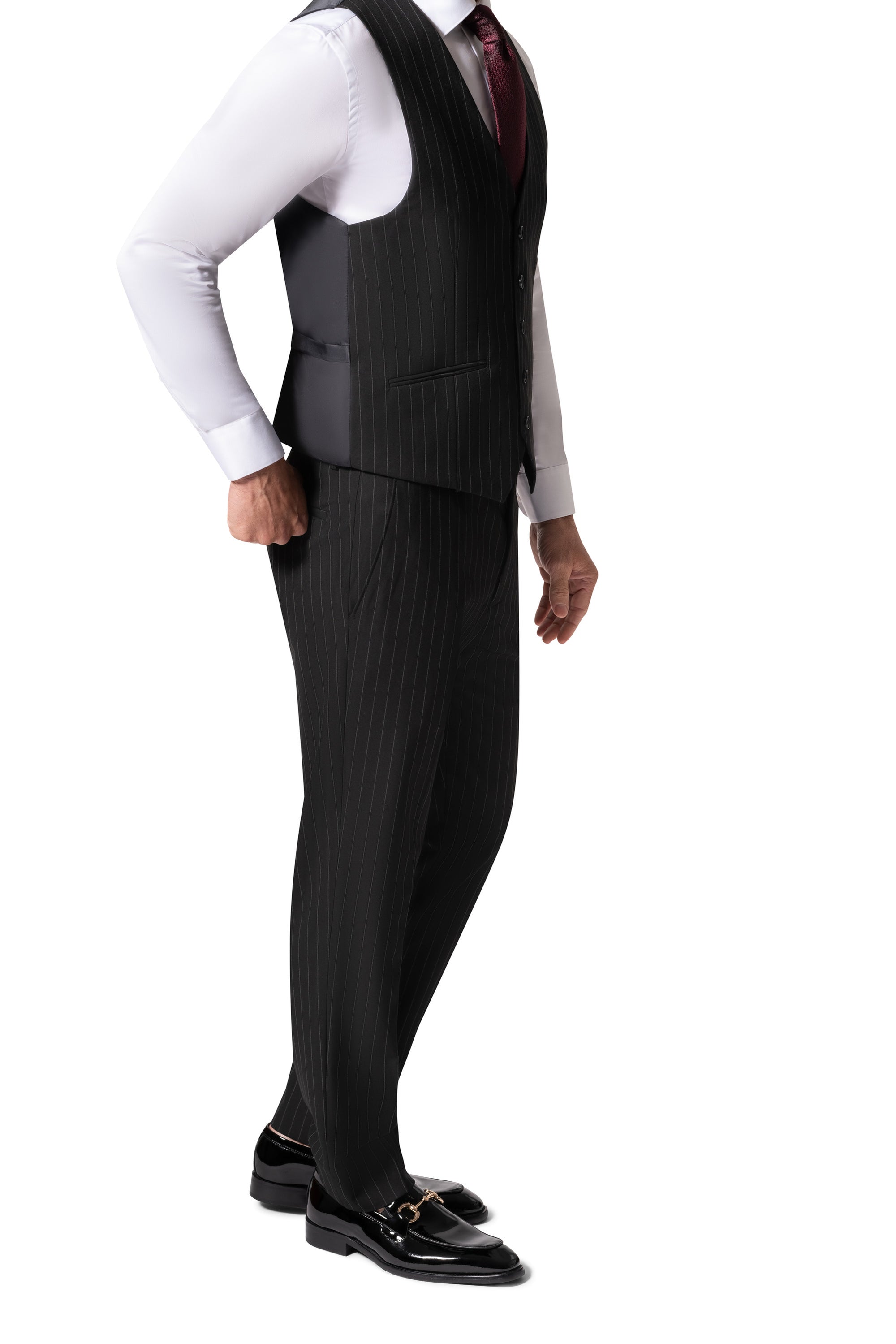 Bergamo Orange BP04K-E32 3PC Slim Suit - Black