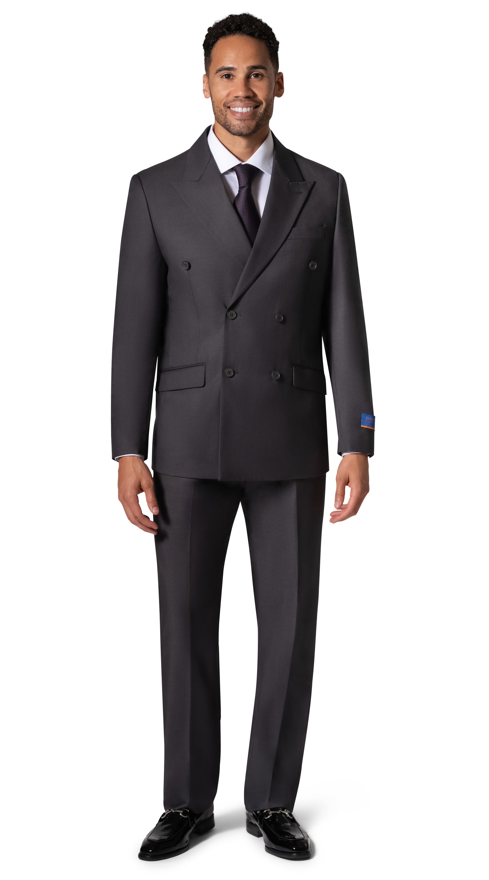 Bergamo Orange A6732 D/B Modern Fit Suit - Charcoal