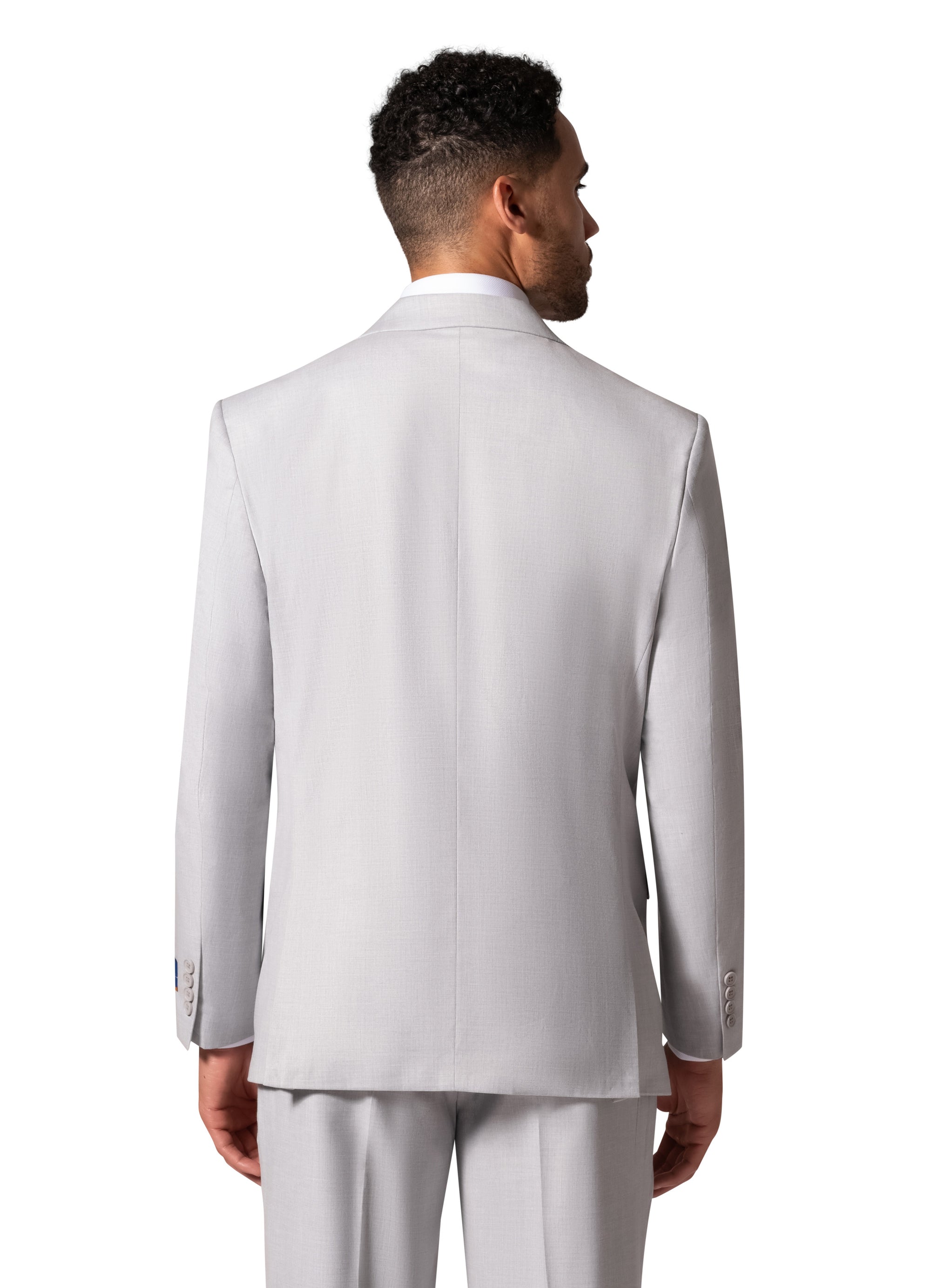 Bergamo Orange MARCO UNI 3PC Slim Peak Suit - Light Grey