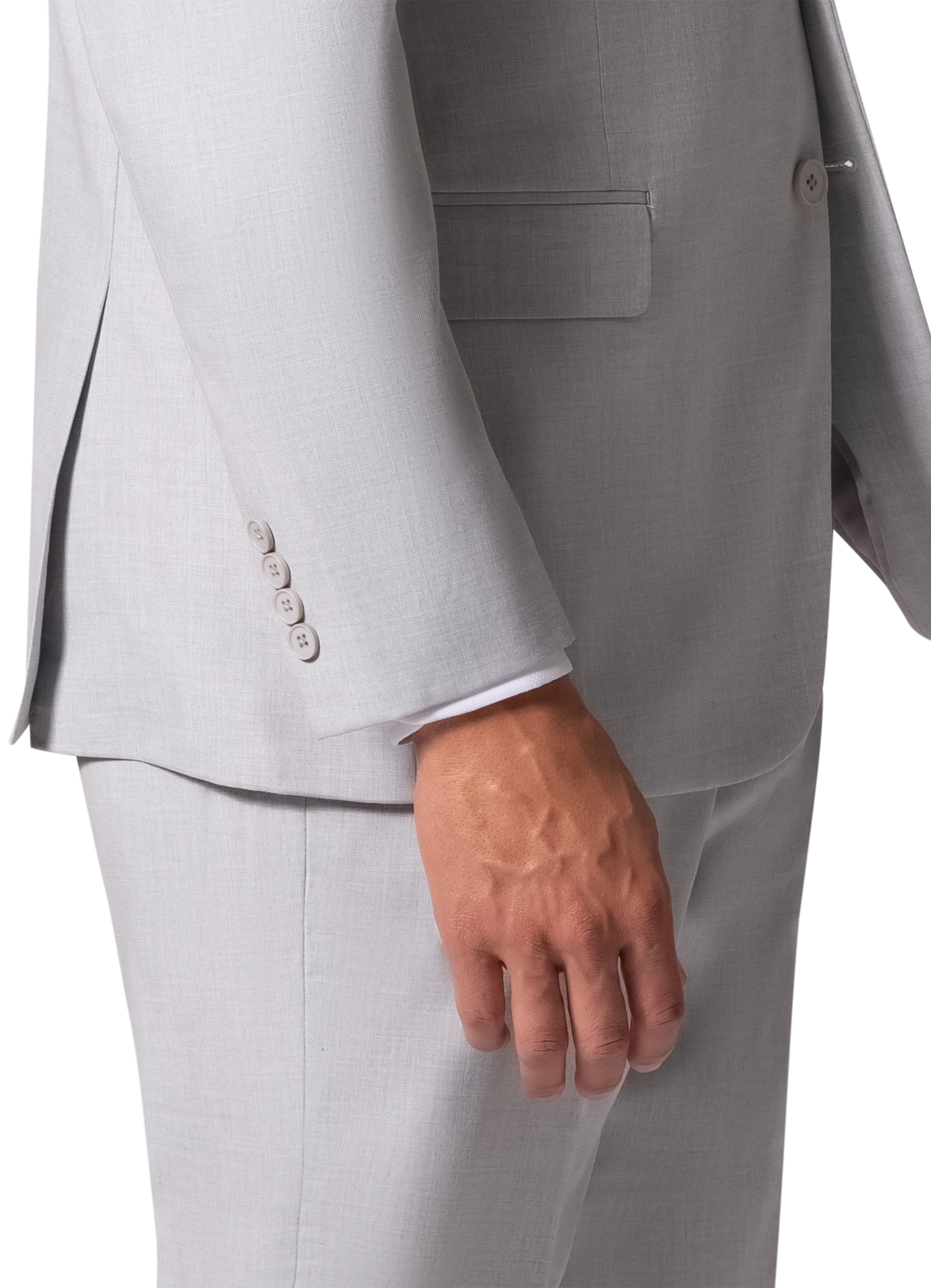Bergamo Orange MARCO UNI 3PC Slim Peak Suit - Light Grey