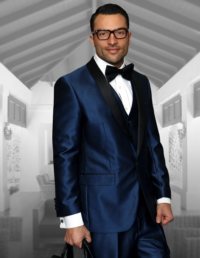 Statement Enzo-7 Indigo Tuxedo Modern Fit