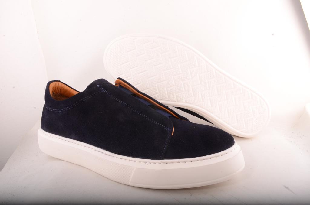 Sigotto Uomo Navy Suede Slip on Sneaker