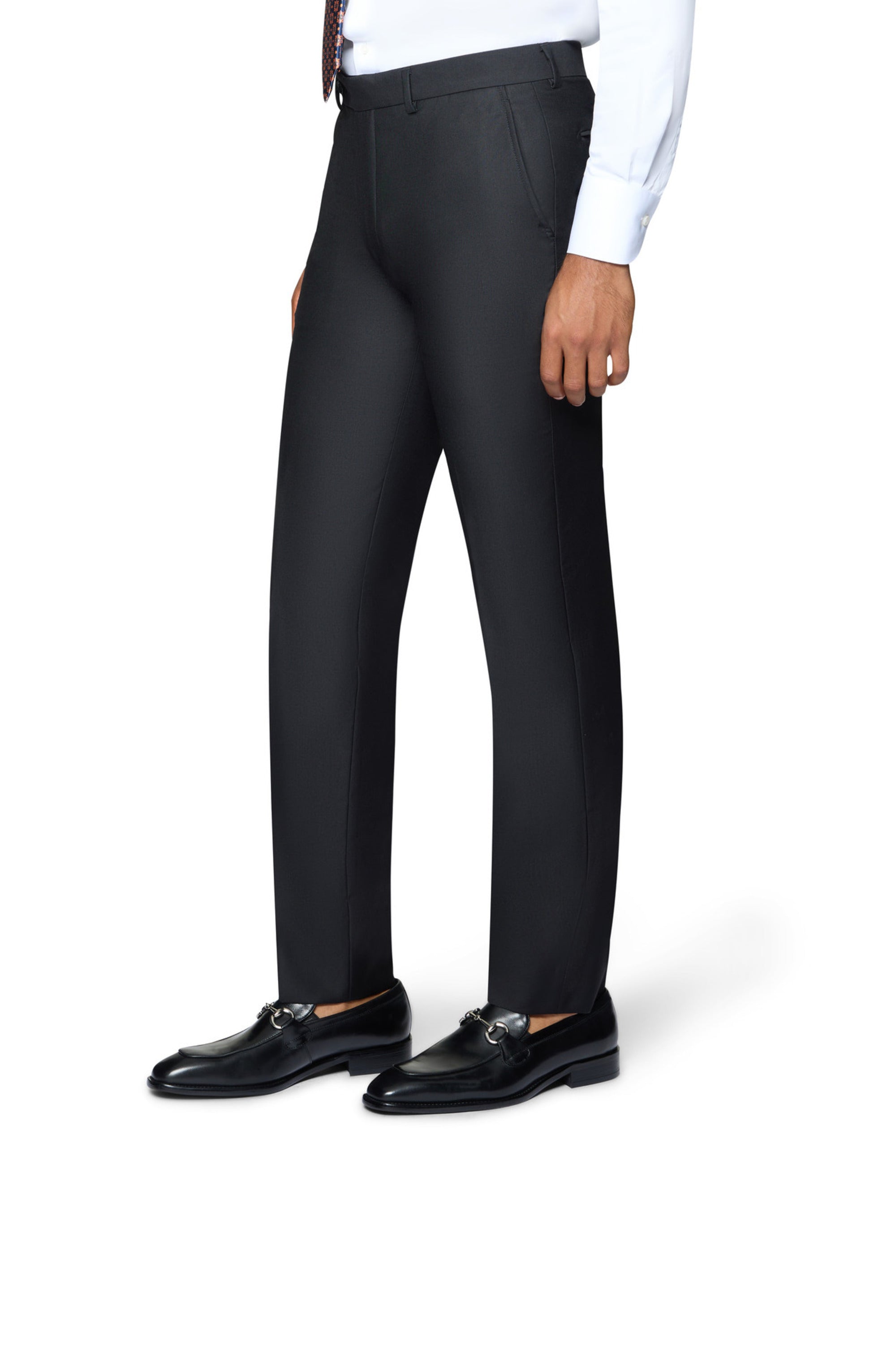 Berragamo Elegant - Faille Wool Solid Suit Modern - Black
