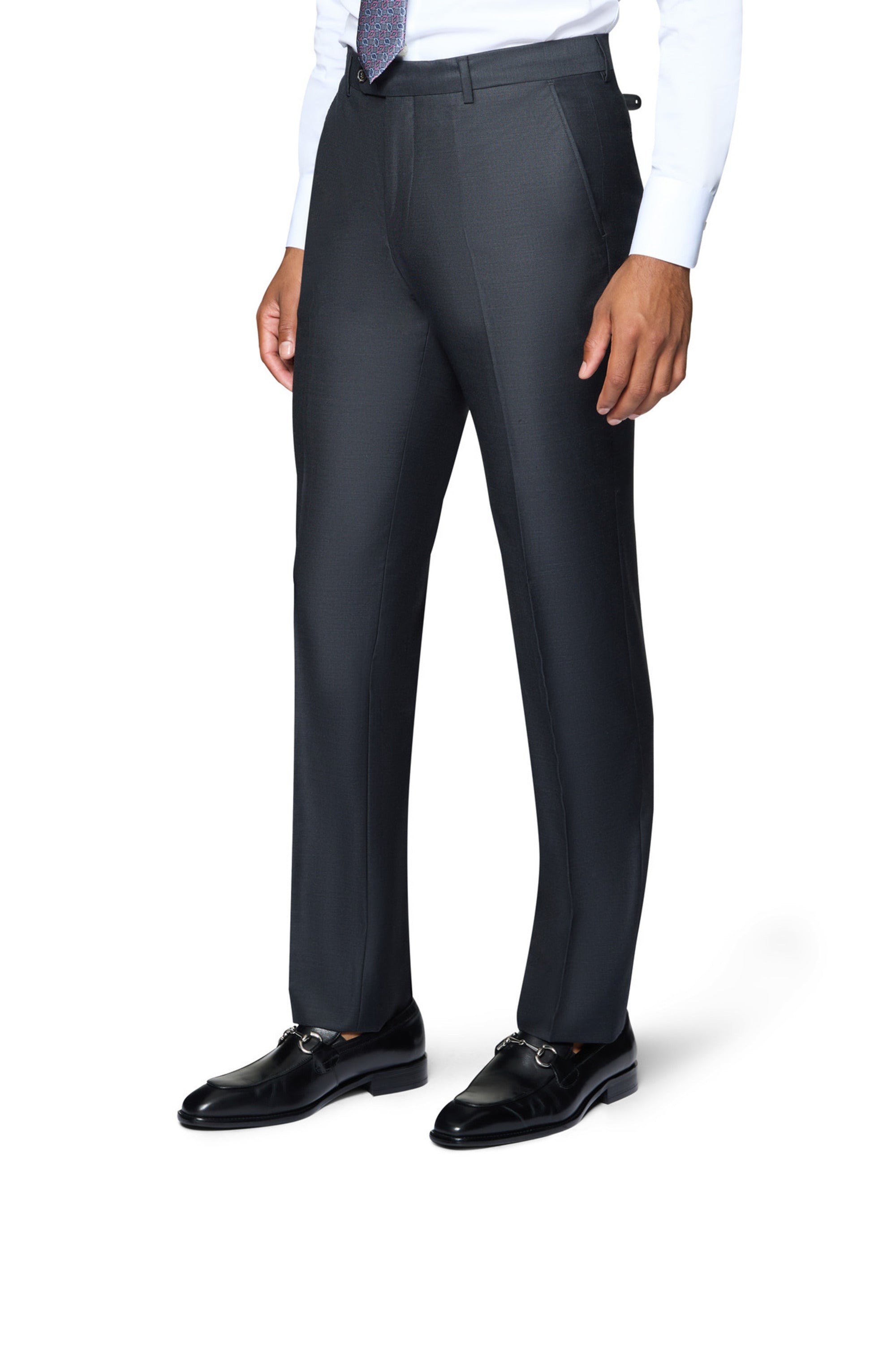 Bergamo Elegant - Faille Wool Solid Suit Modern - Charcoal