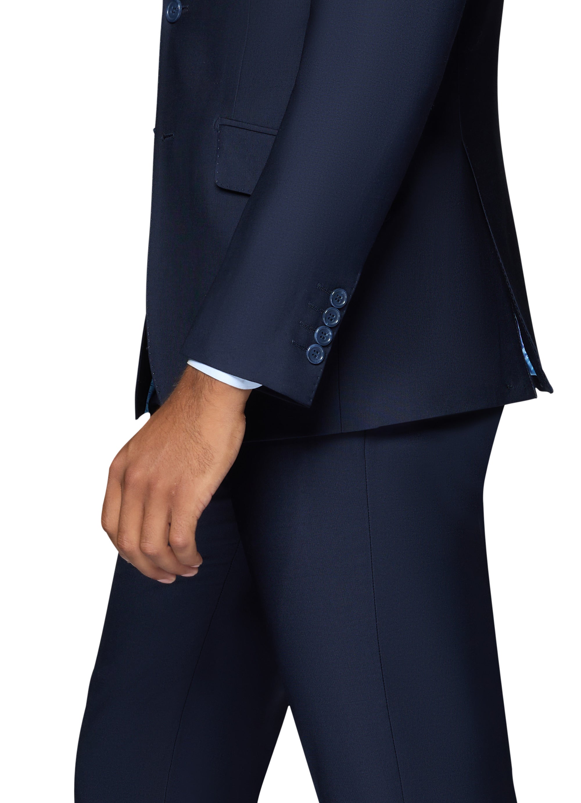 Berragamo Elegant - Faille Wool Solid Suit Modern - Navy