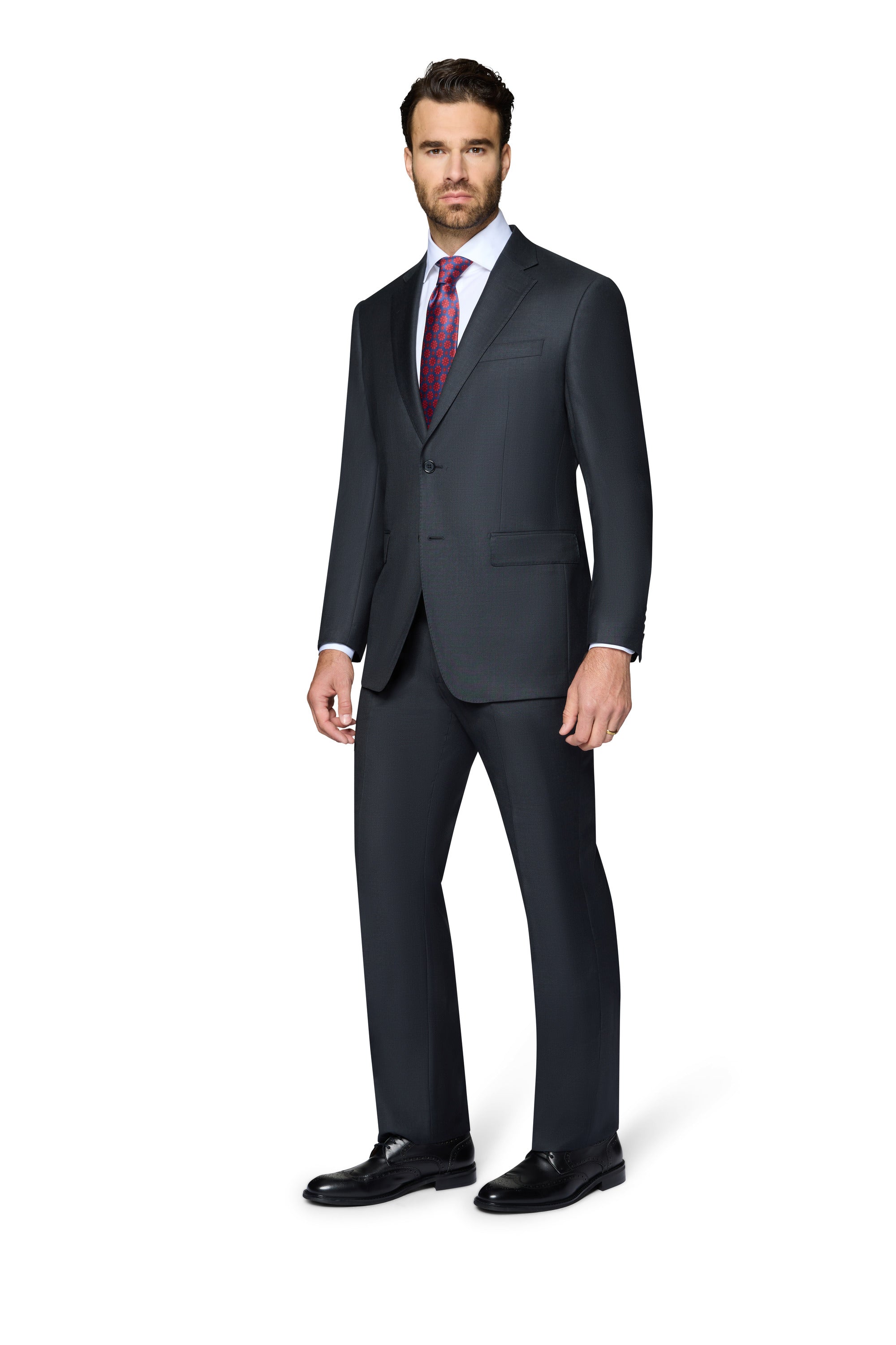 Berragamo Elegant Wool Suit - Charcoal