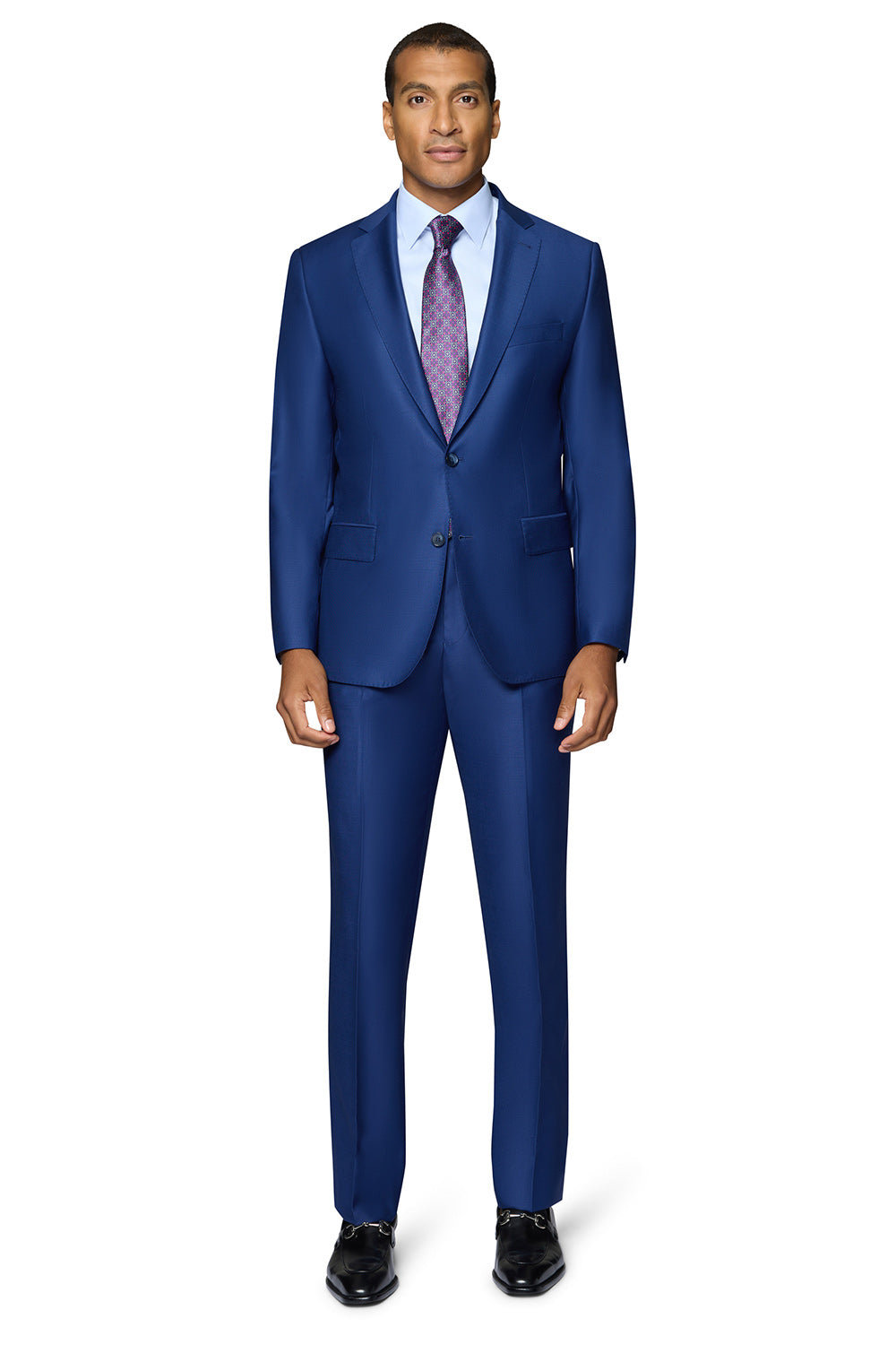 Berragamo Elegant - Faille Wool Solid Suit Modern - New Blue
