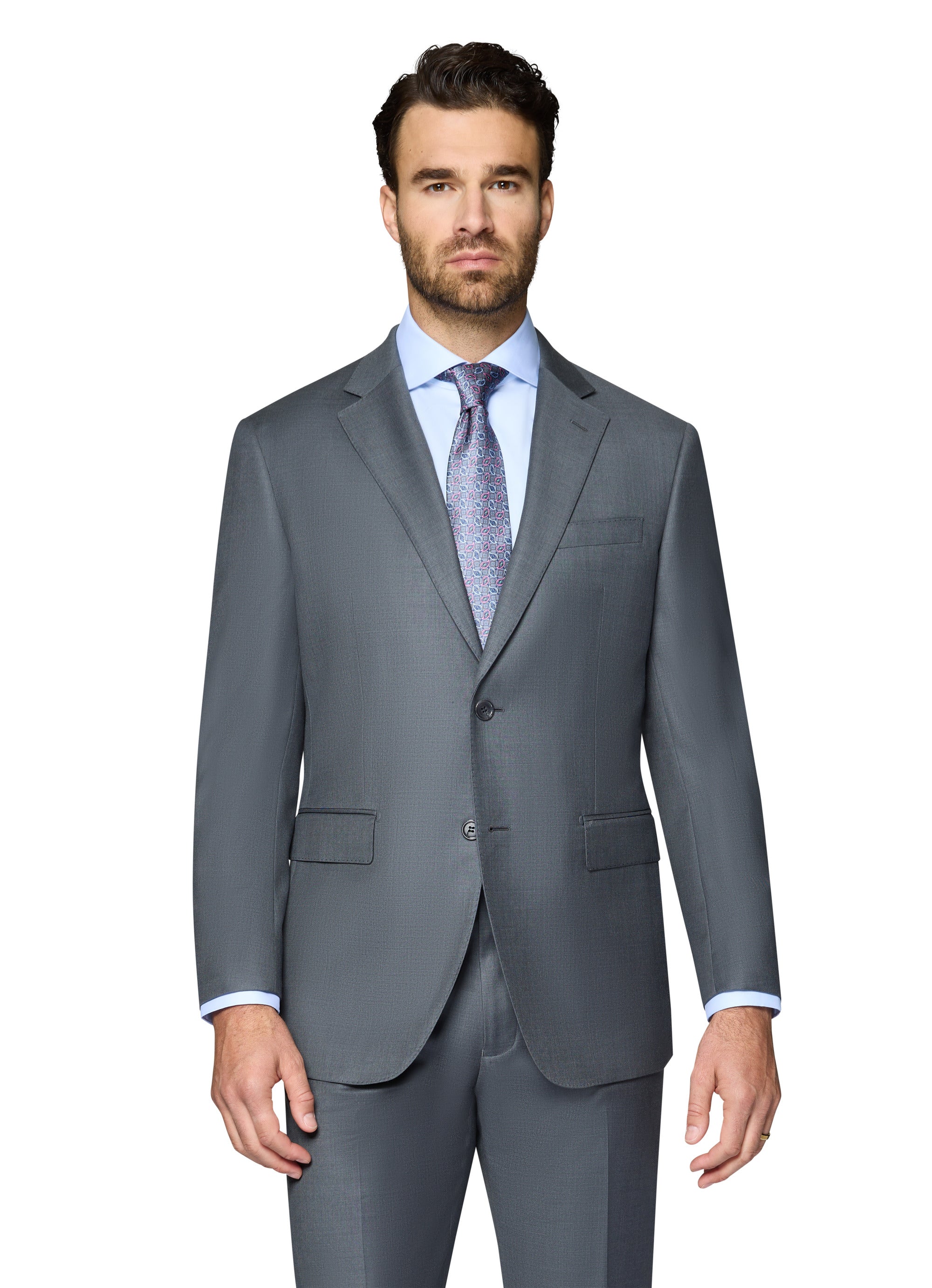 Berragamo Elegant Wool Suit - Medium Grey