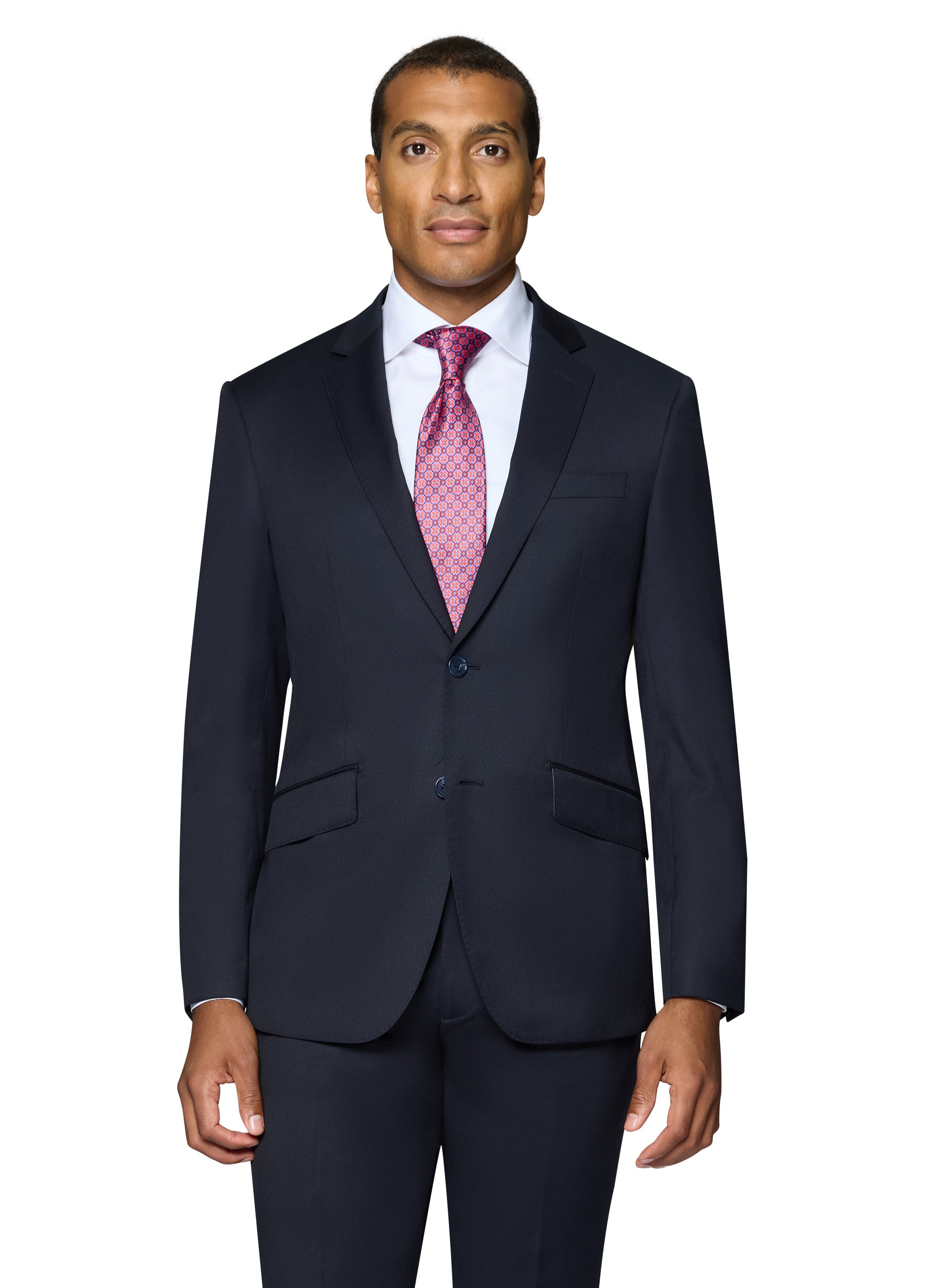 Bergamo Elegant - Reda | Slim 2-Piece Notch Solid Navy Suit