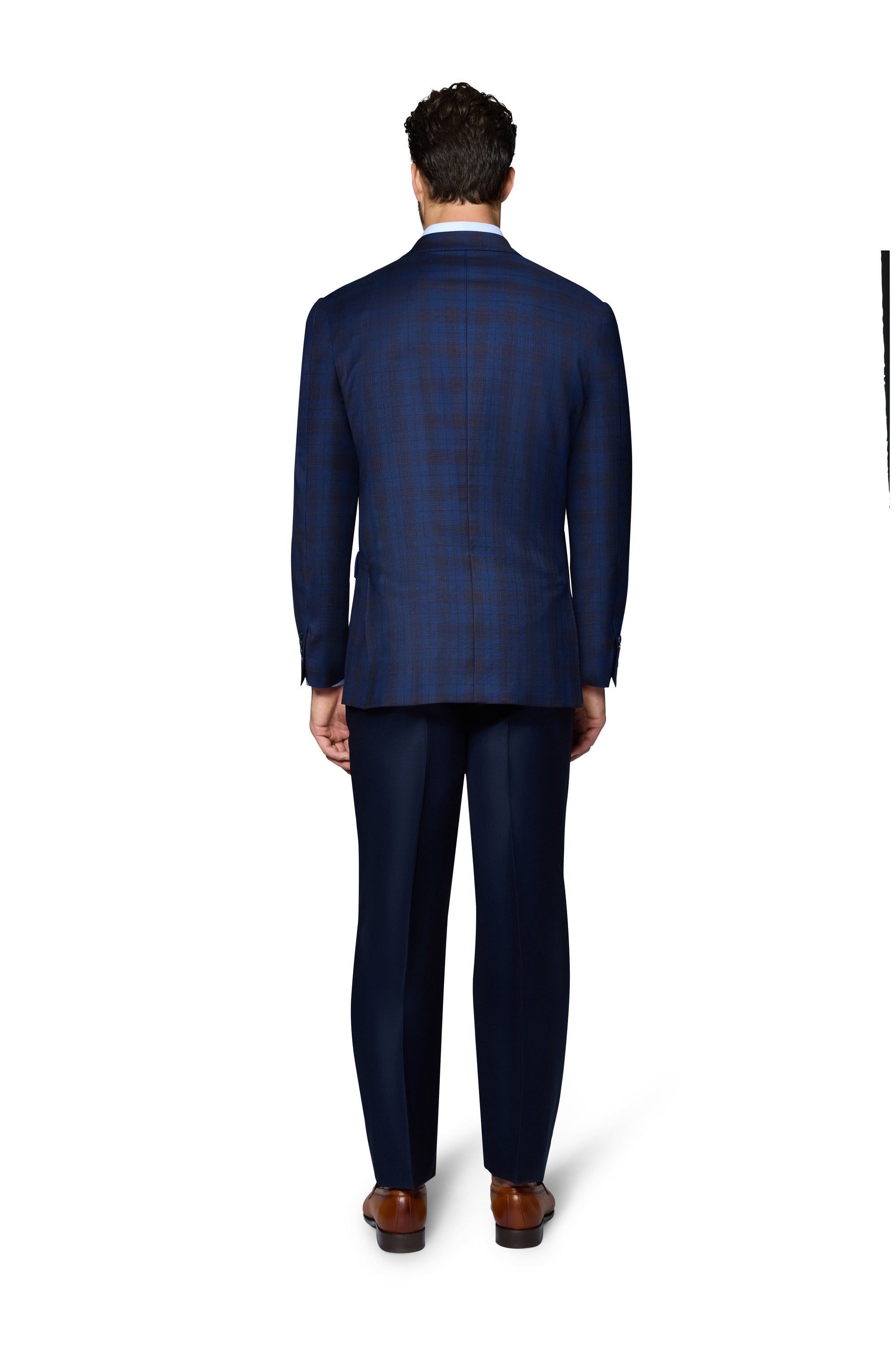 Berragamo Wool Sport Coat Modern Fit - Blue Plaid