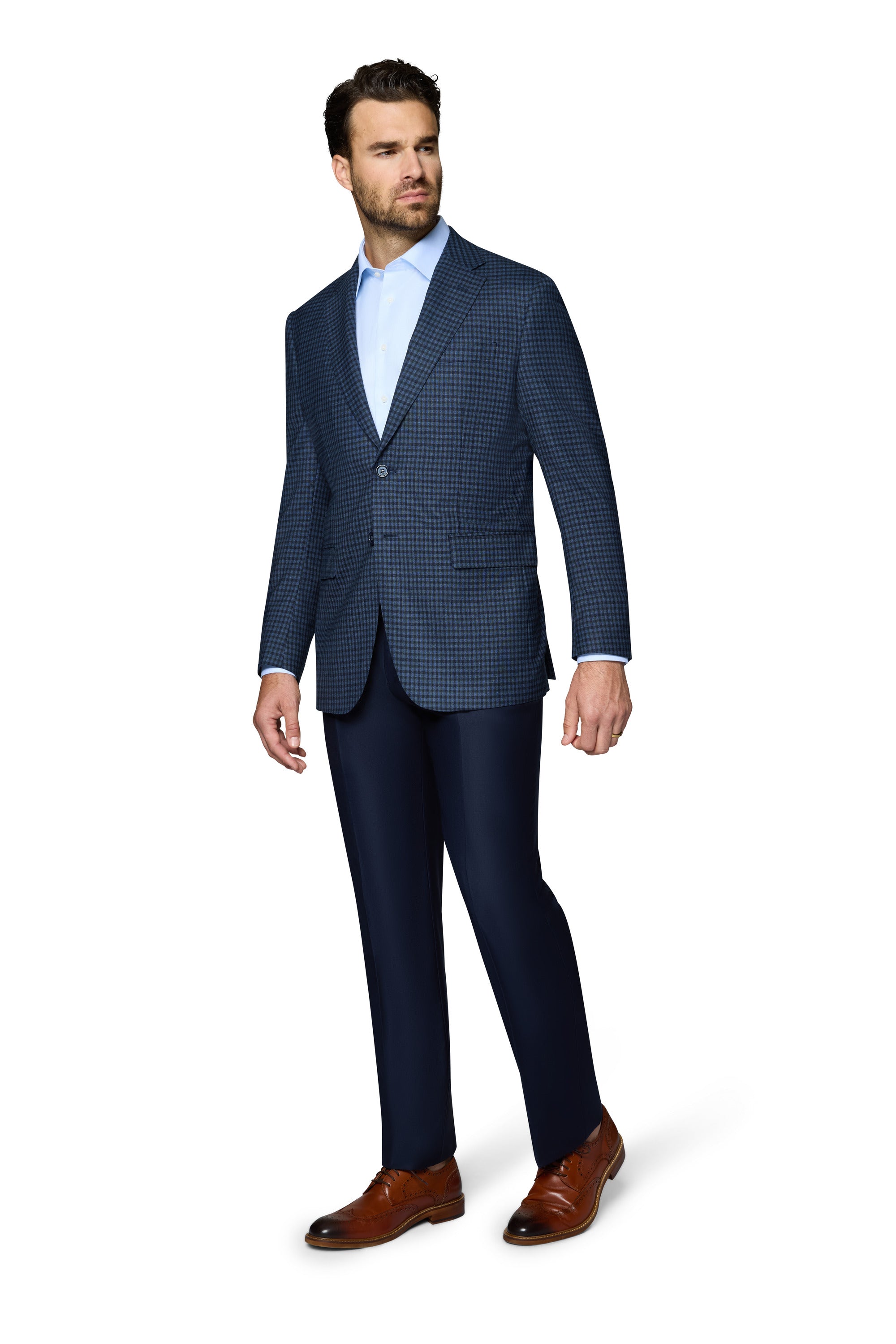 Berragamo Wool Sport Coat Modern Fit - Blue Check