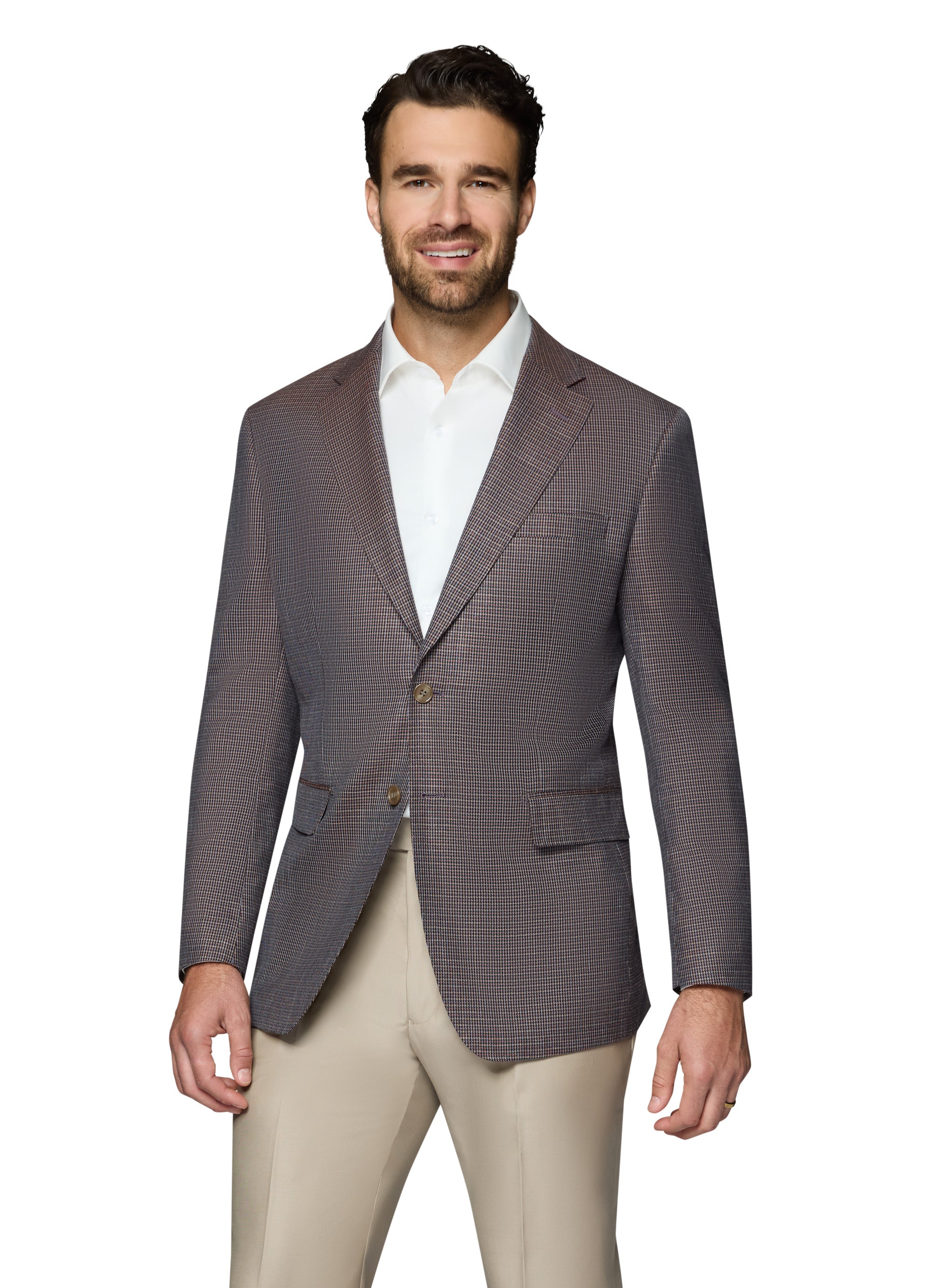 Berragamo Wool Sport Coat Modern Fit - Brown Check