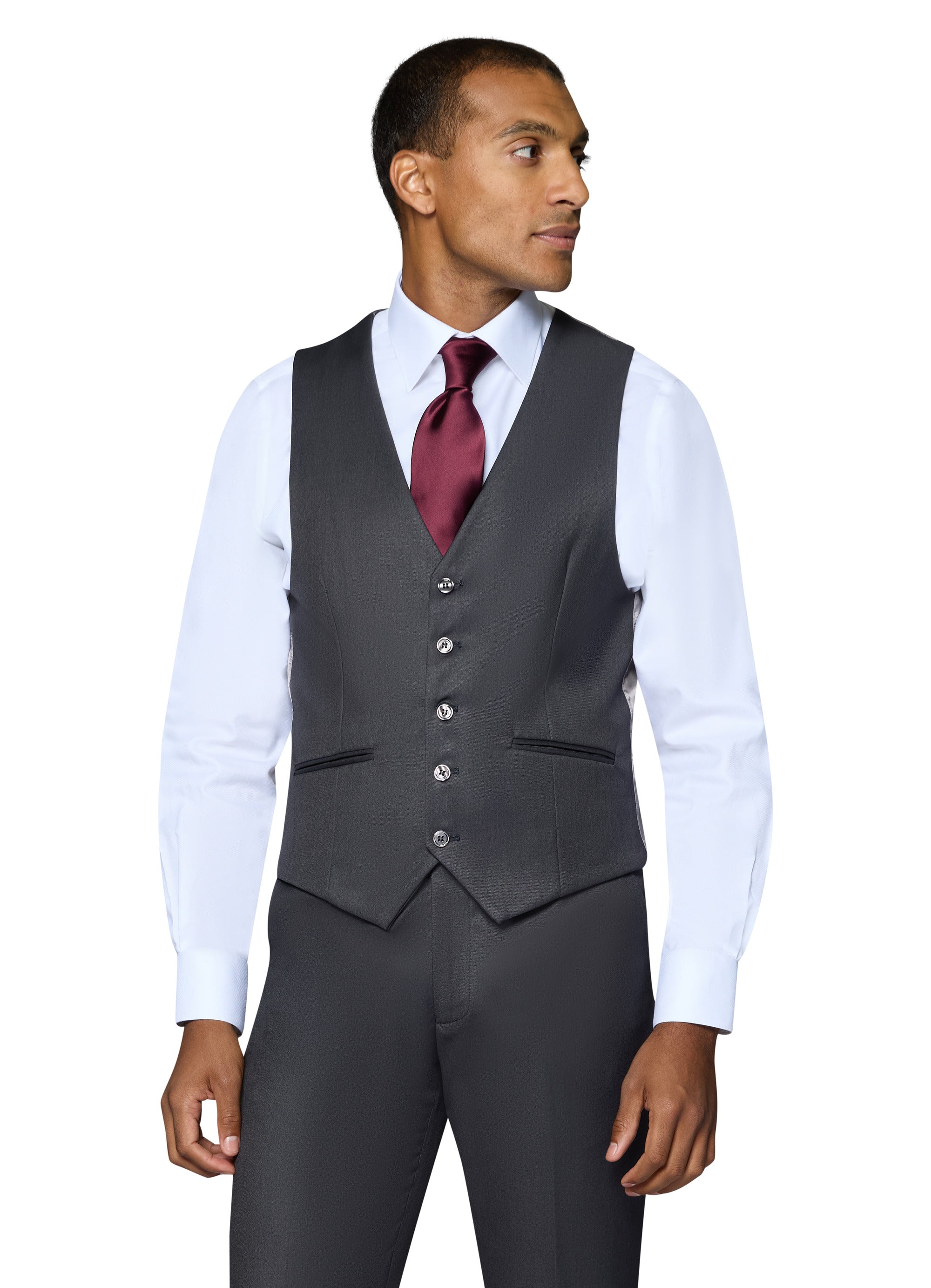 Bergamo Elegant Wool Vest - Charcoal