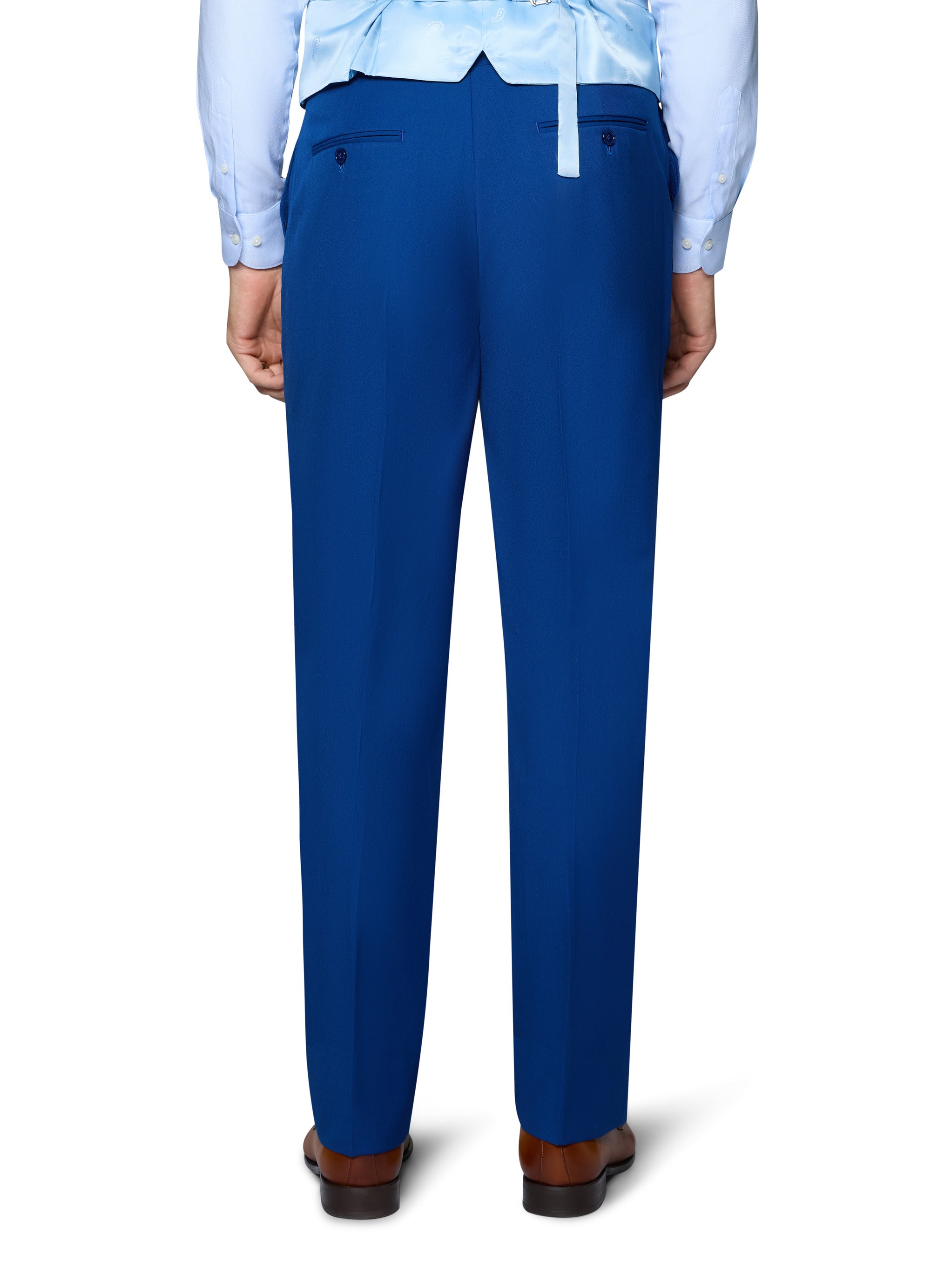 Bergamo Orange Vested Solid French Blue Modern Fit