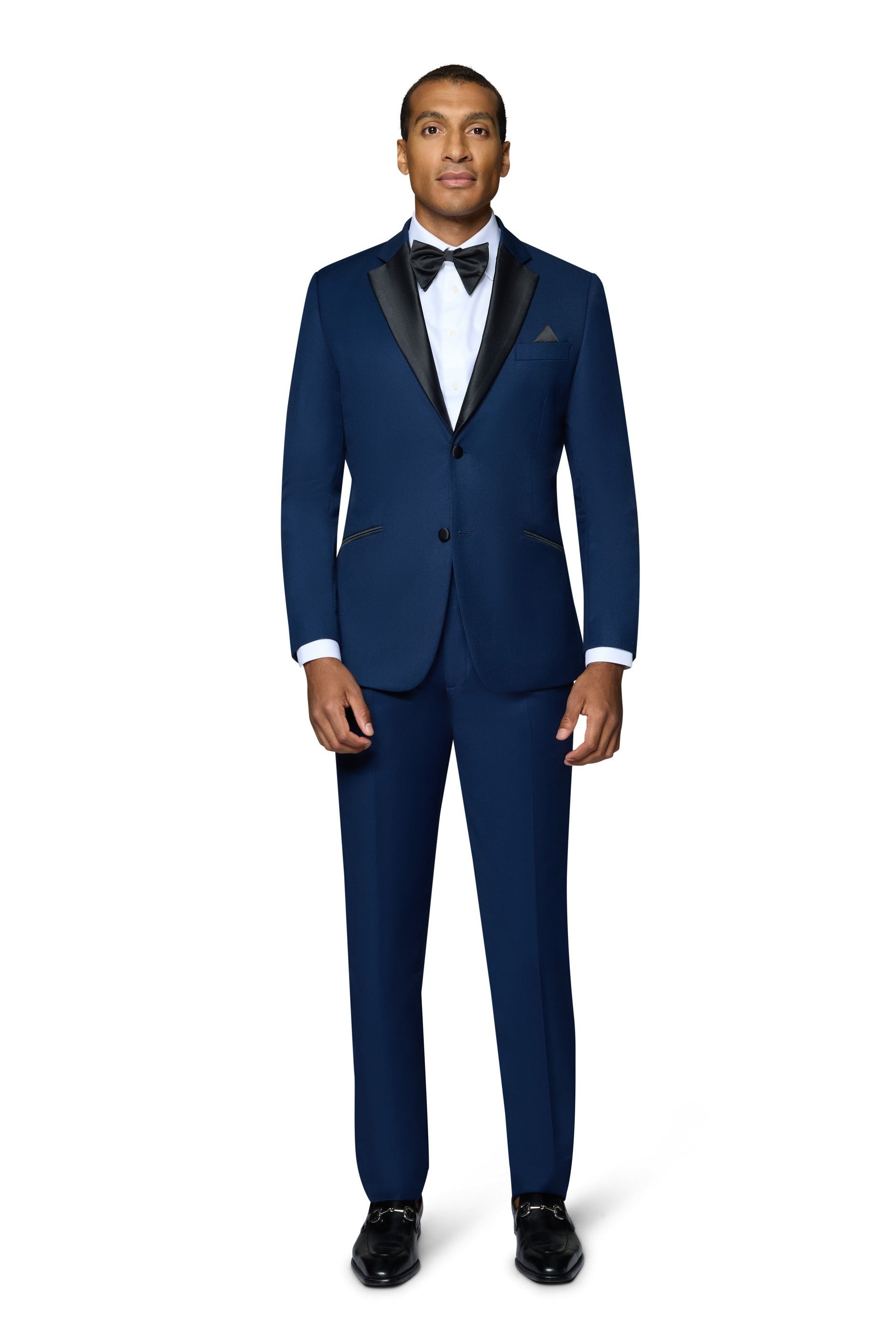 Bergamo Orange Solid New Blue Notch Tuxedo Modern Fit