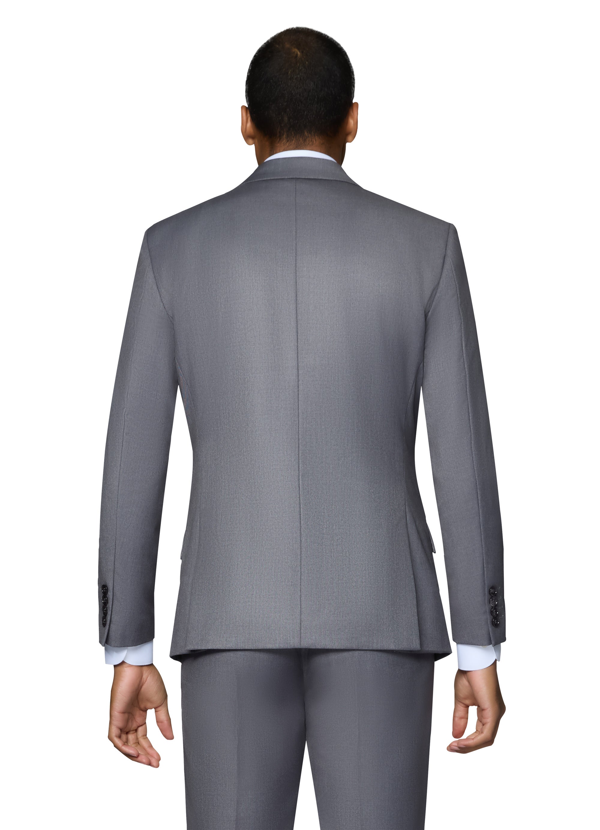 Bergamo Orange Vested Solid Medium Grey Modern Fit