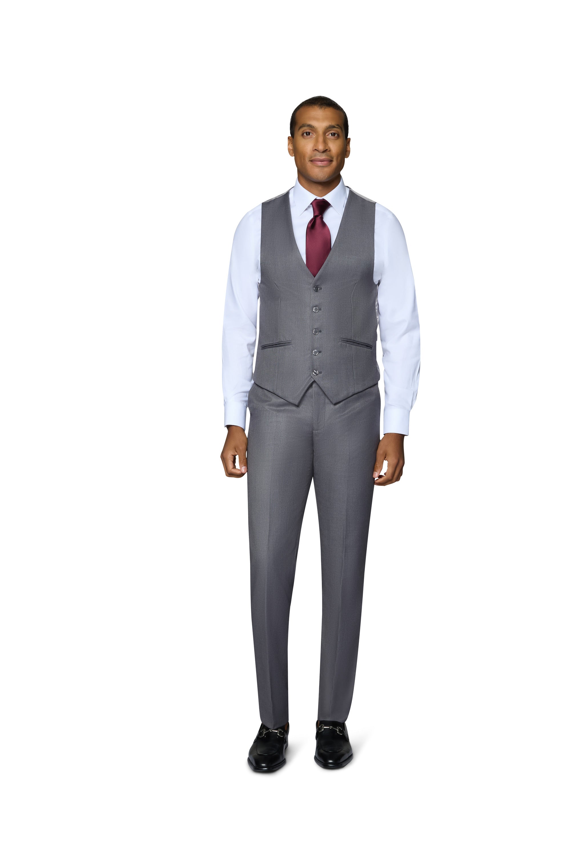 Bergamo Elegant Wool Vest - Medium Grey