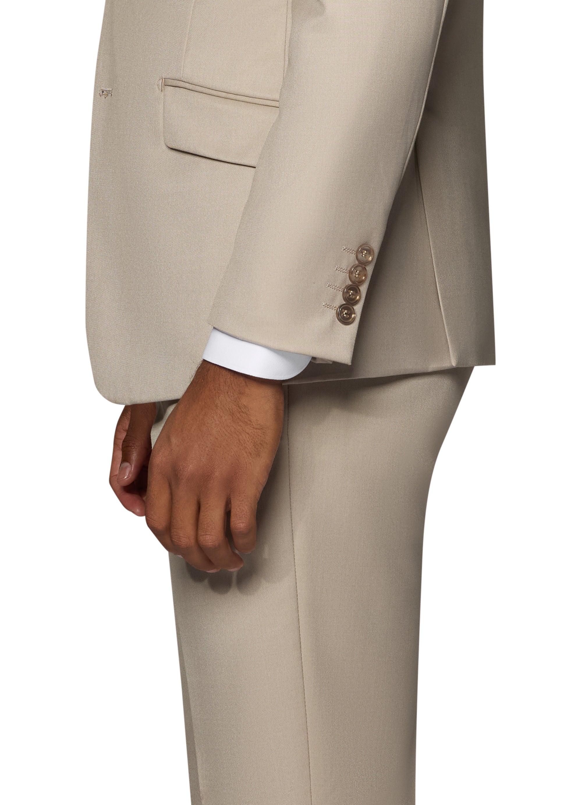 Bergamo Orange Vested Solid Tan Modern Fit